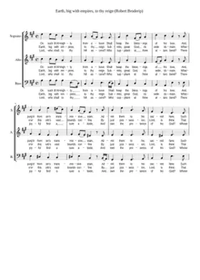 Earth big with empires to thy reign