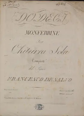 12 Monferrine per Chitarra Sola