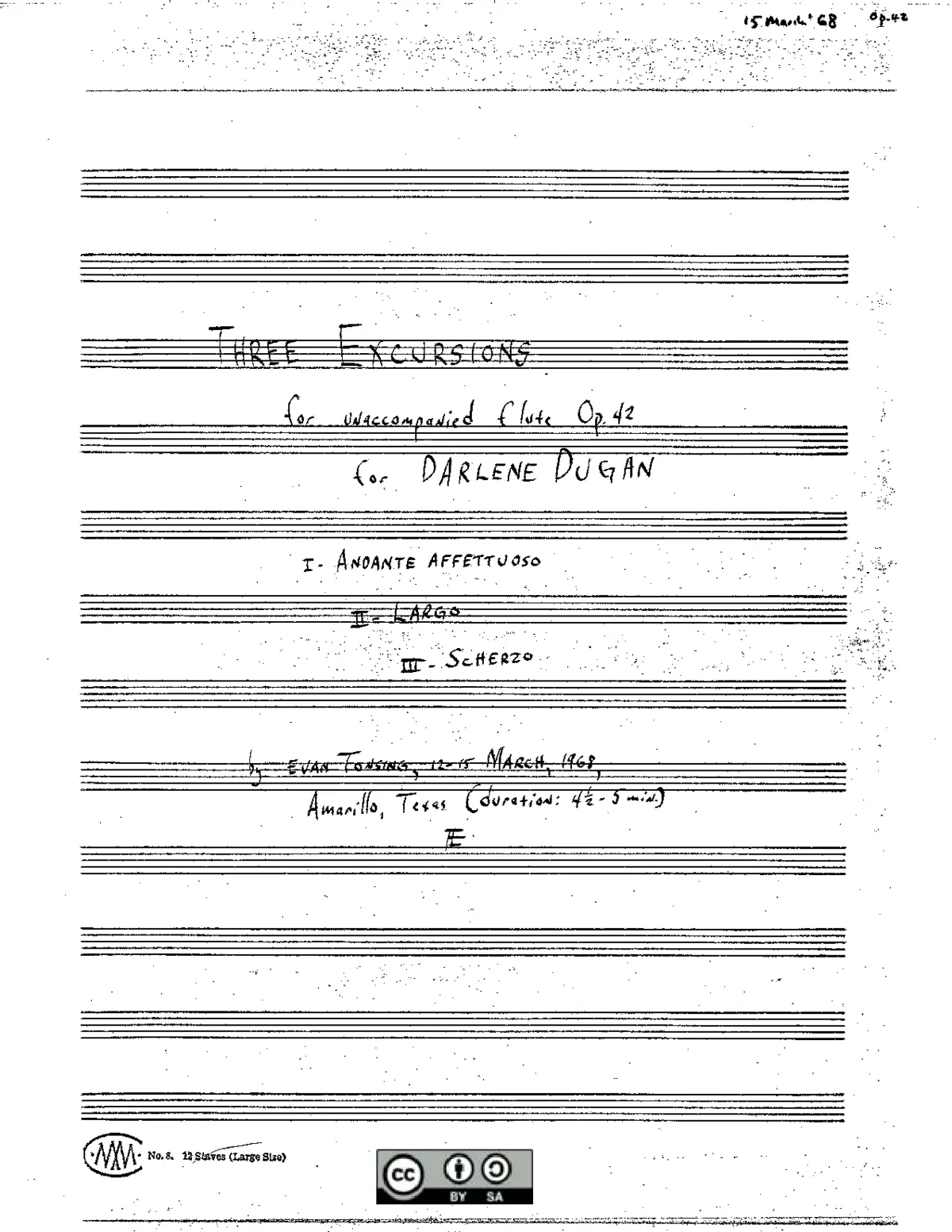Three Excursions for Unaccompanied Flute - Page 1