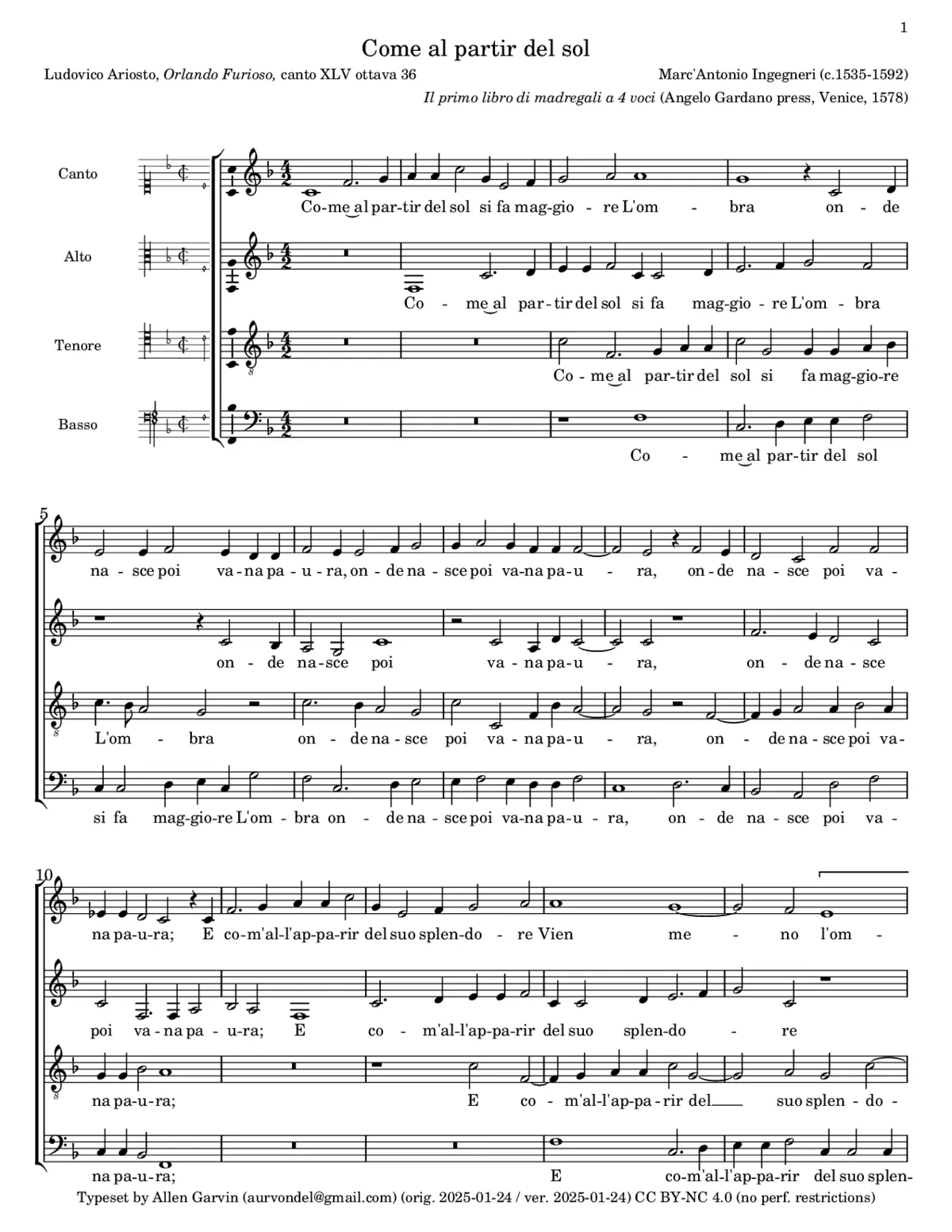 Come al partir del sol - Page 1