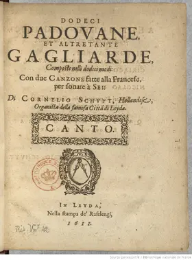 12 Pavans and Galliards, and 2 Canzonas