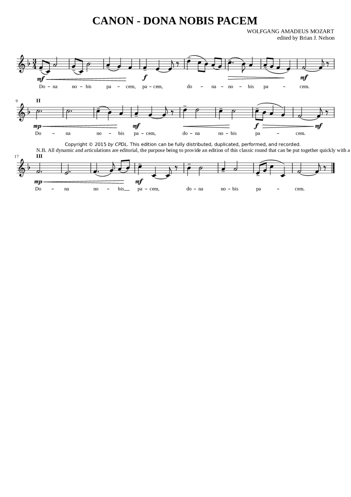 dona nobis pacem - Page 1