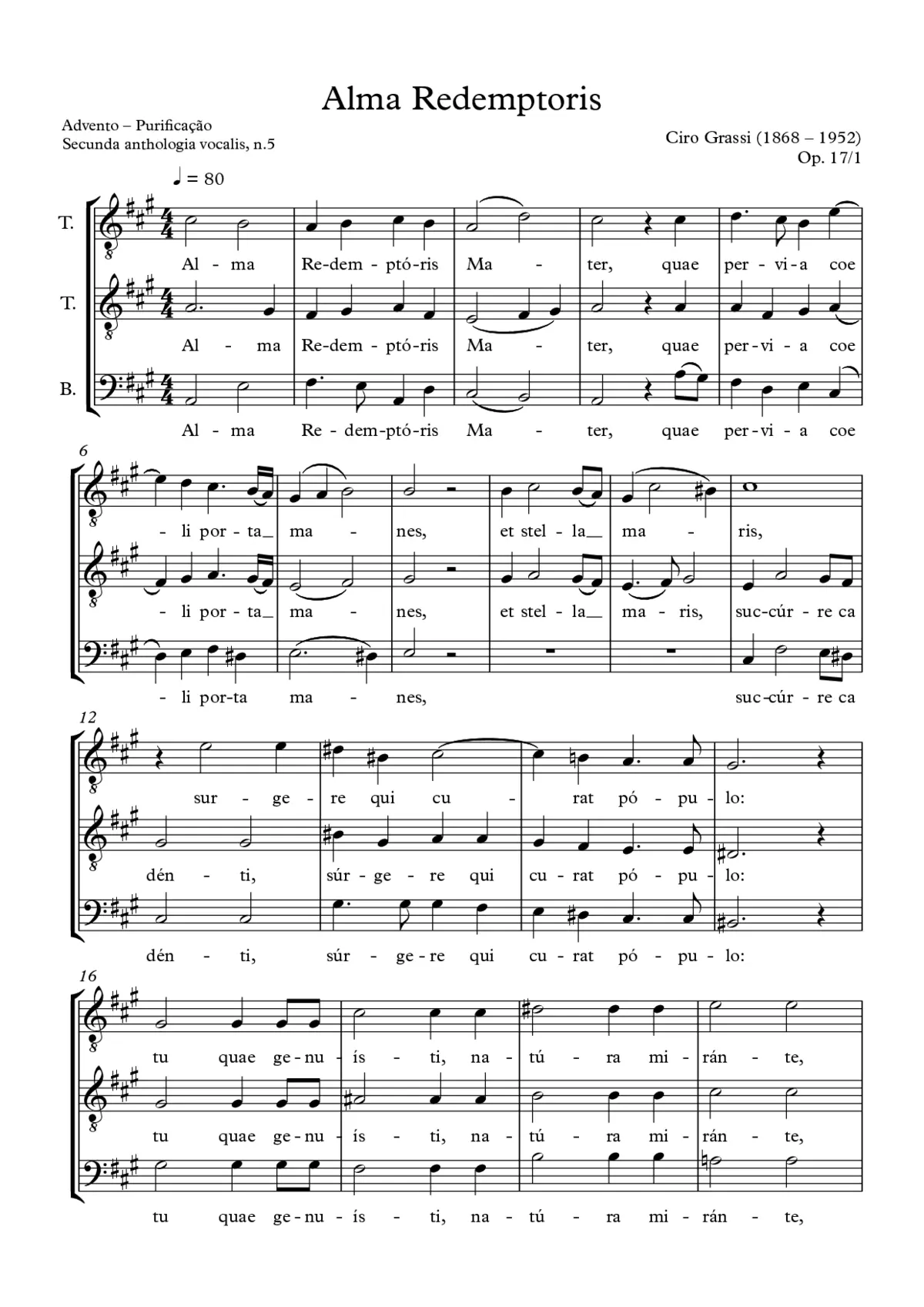 Alma Redemptoris, op. 17/1 - Page 1