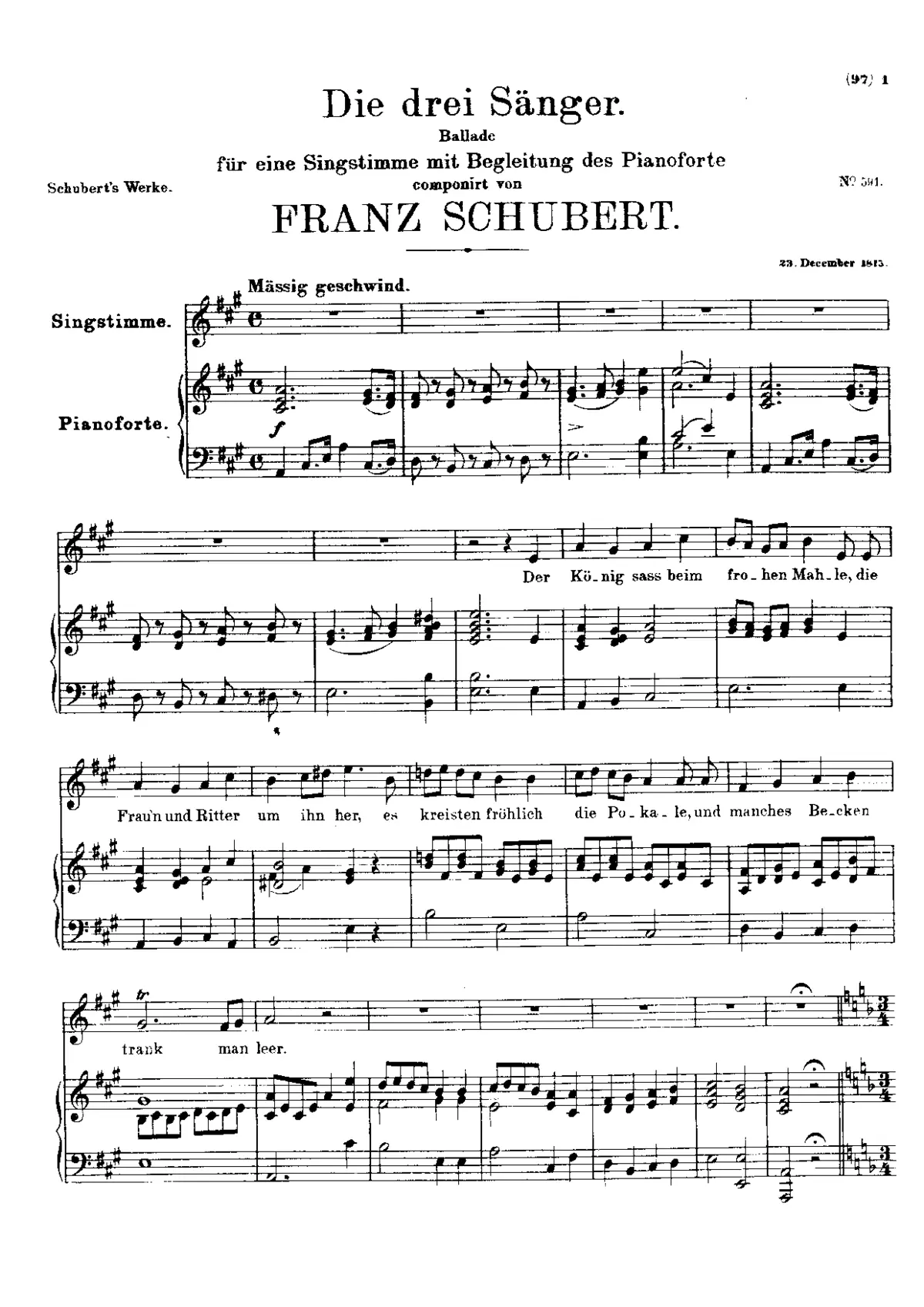 Die drei Sänger, D.329 - Page 1