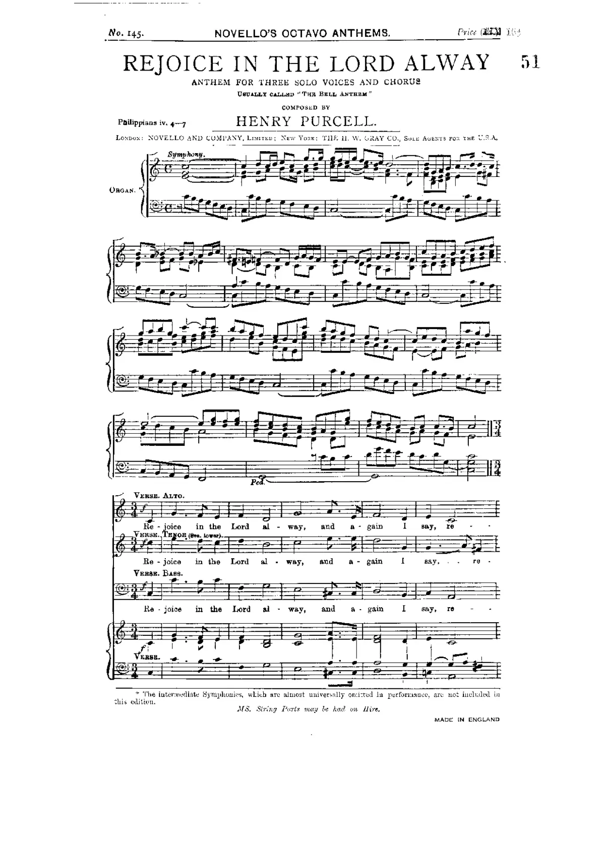 Rejoice in the Lord Alway, Z.49 - Page 1