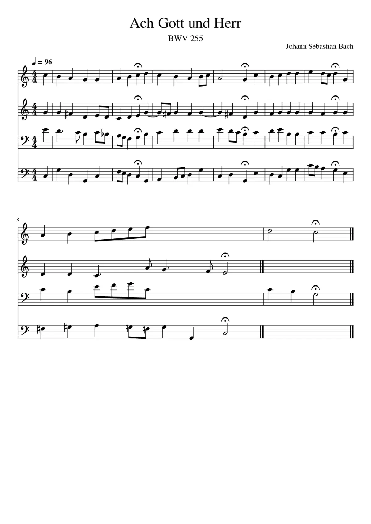 Ach Gott und Herr BWV 714 - Page 1