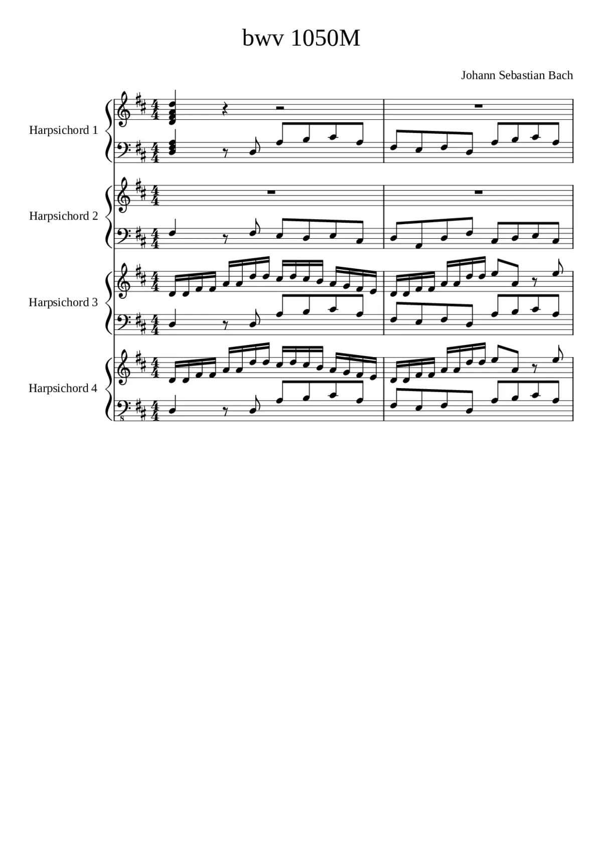 Brandenburg Concerto No.5 in D major BWV 1050 - Page 1