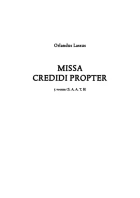 Missa Credidi propter