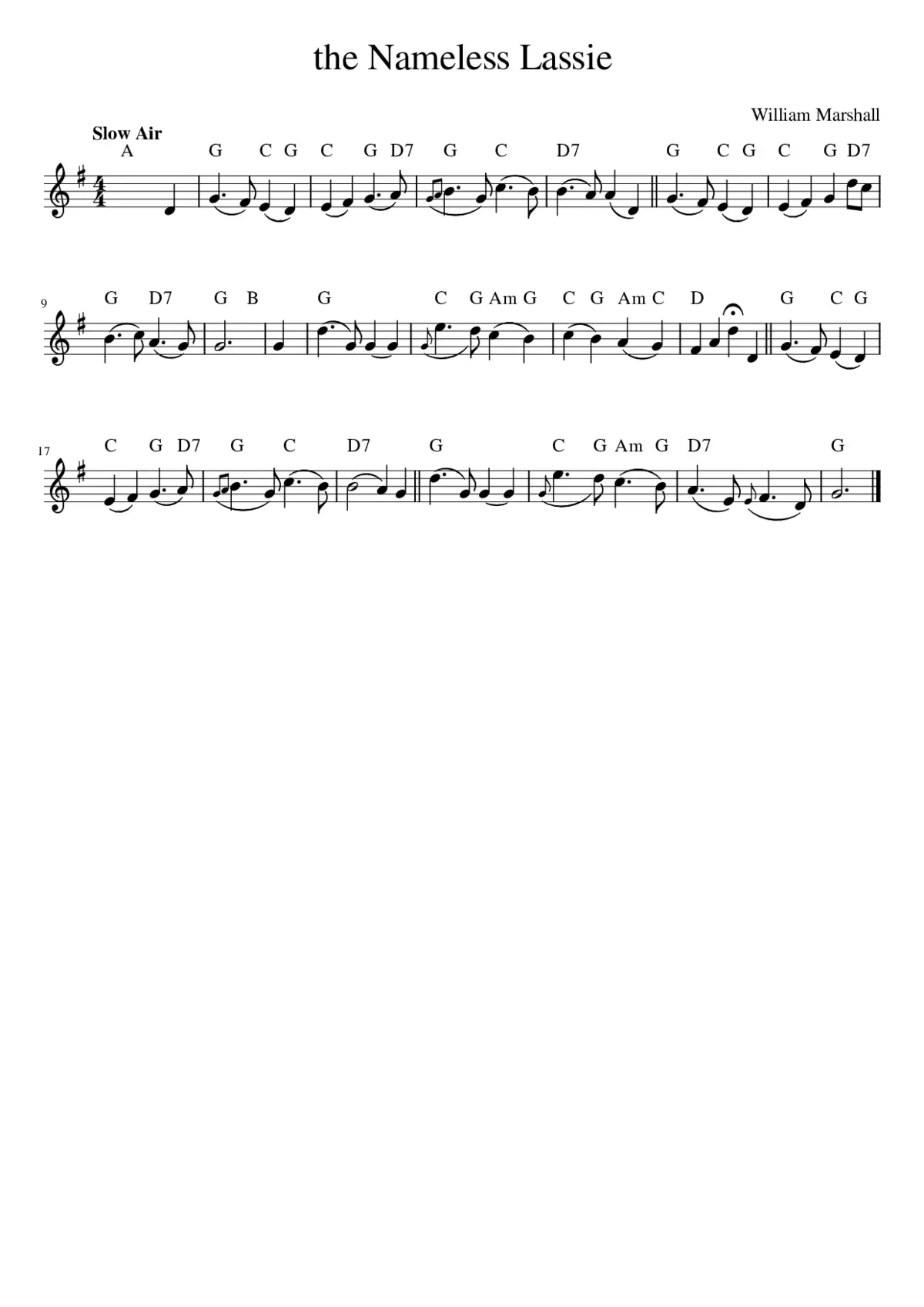 the Nameless Lassie - Page 1