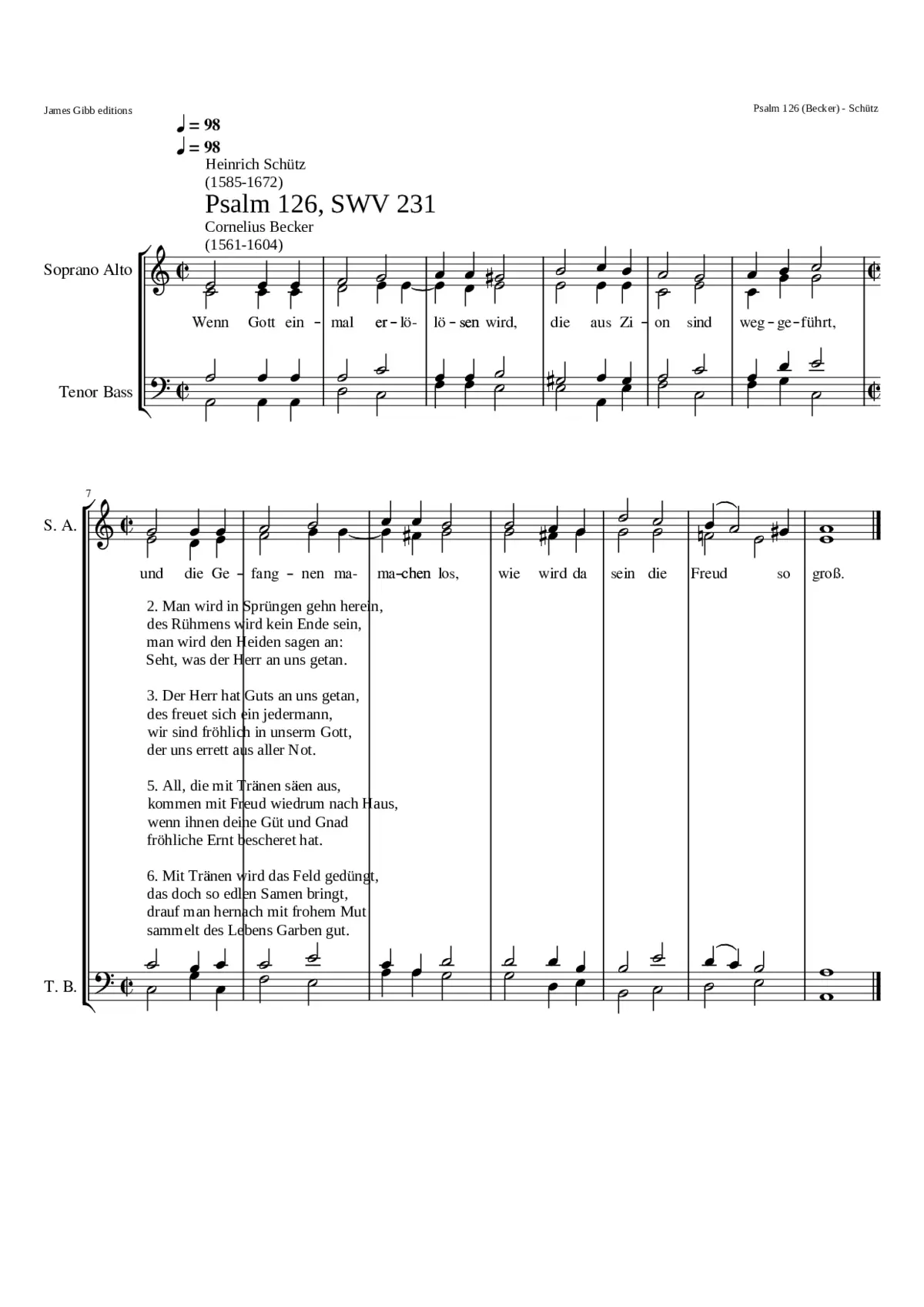 Wenn Gott einmal erlösen wird SWV 231 - Page 1
