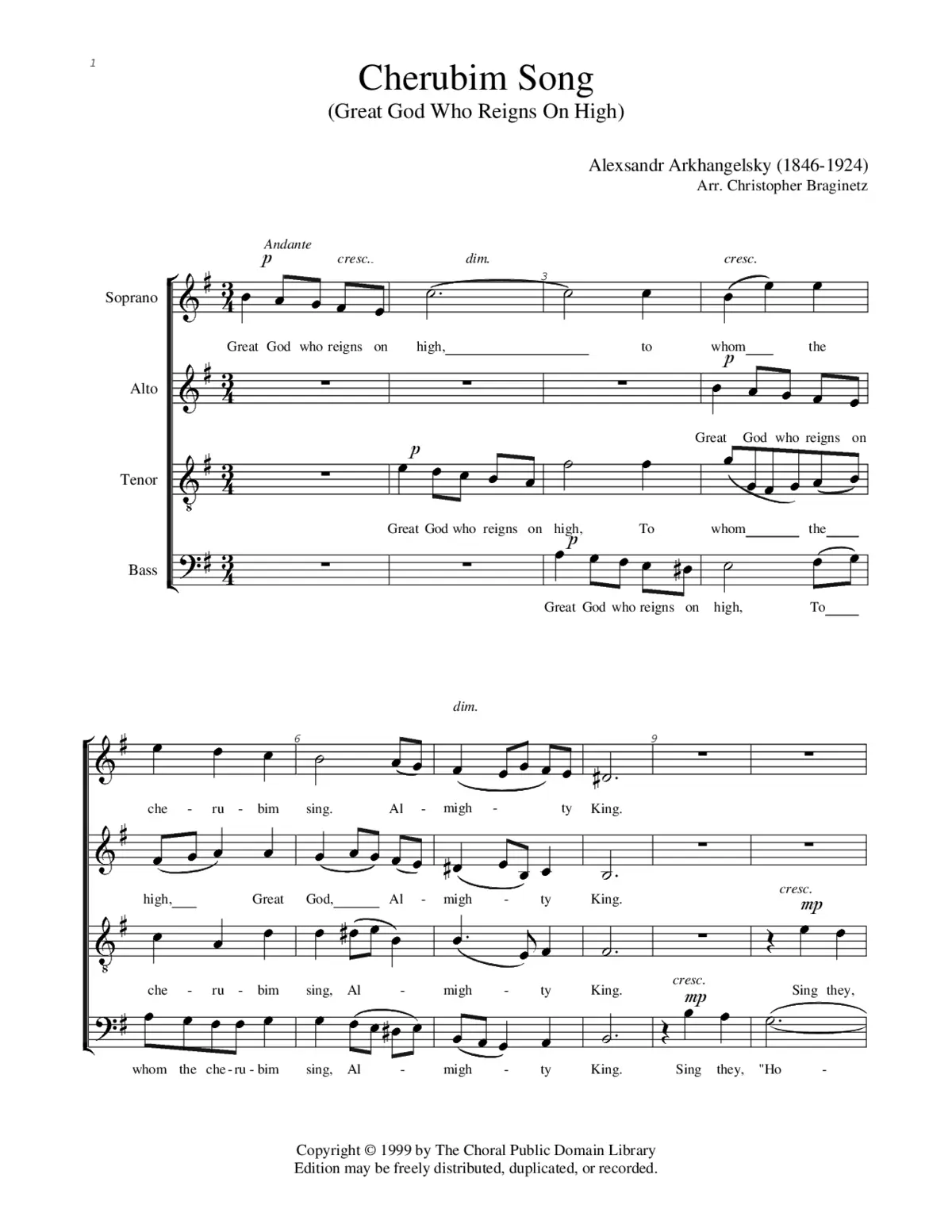 Cherubim Song - Page 1