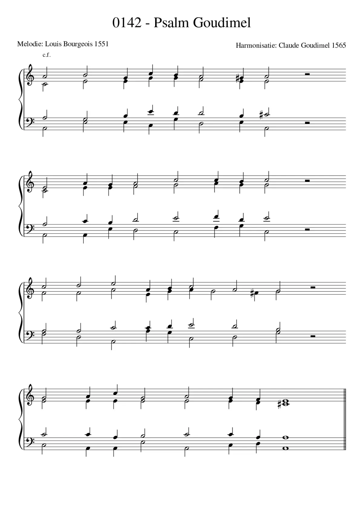 Goudimel Psalms 142 - Page 1