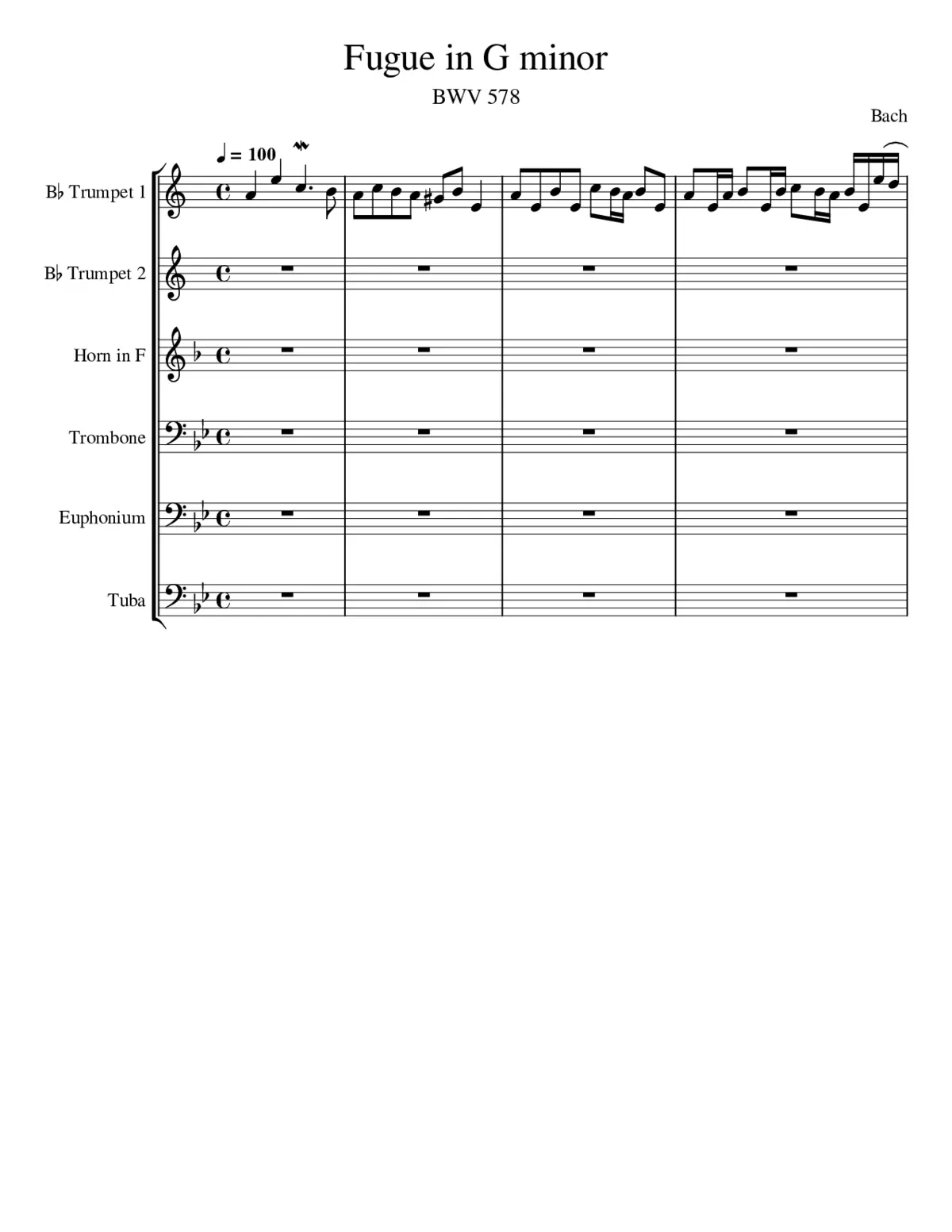Fugue in G minor BWV 578 - Page 1