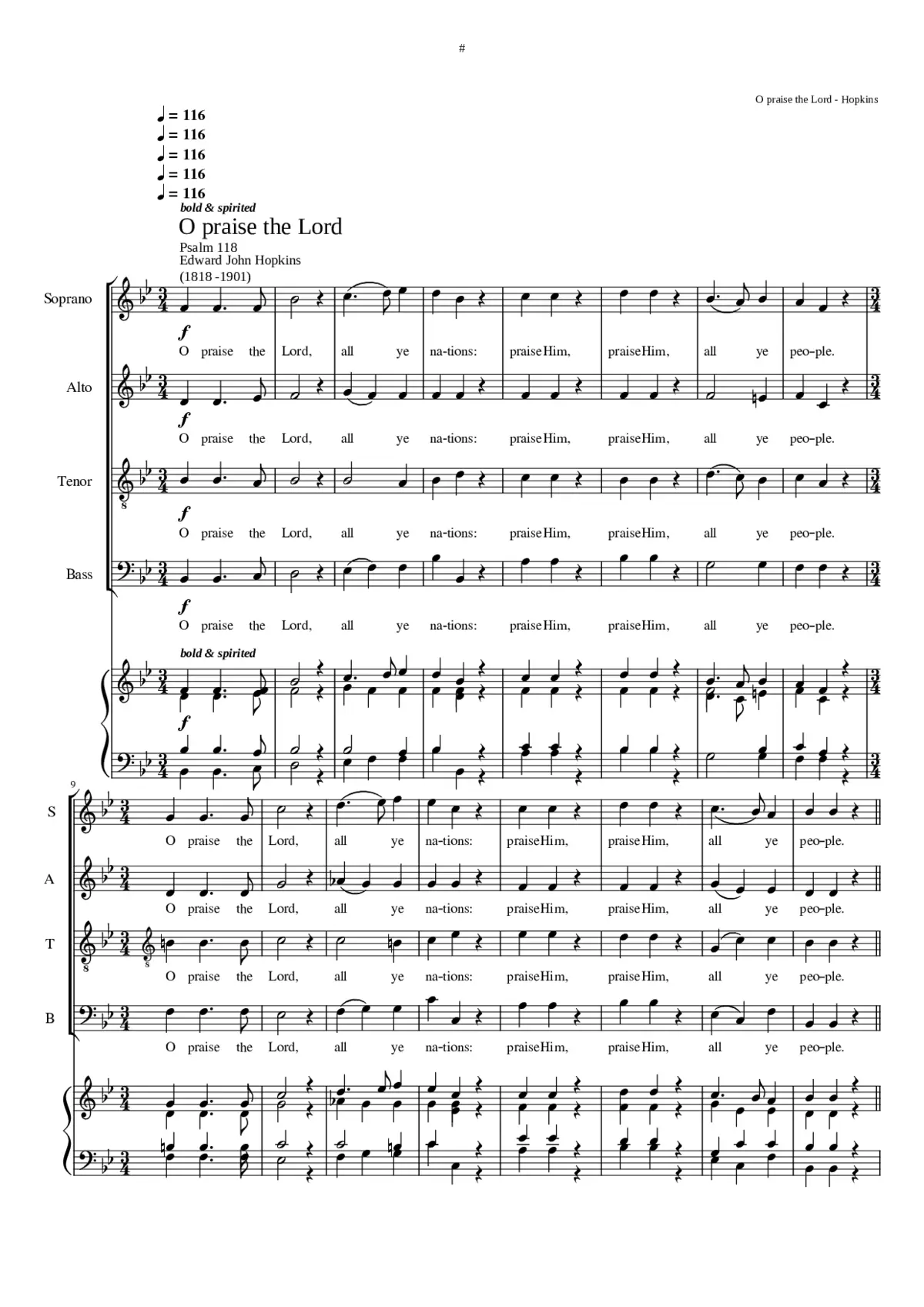 O praise the Lord - Page 1