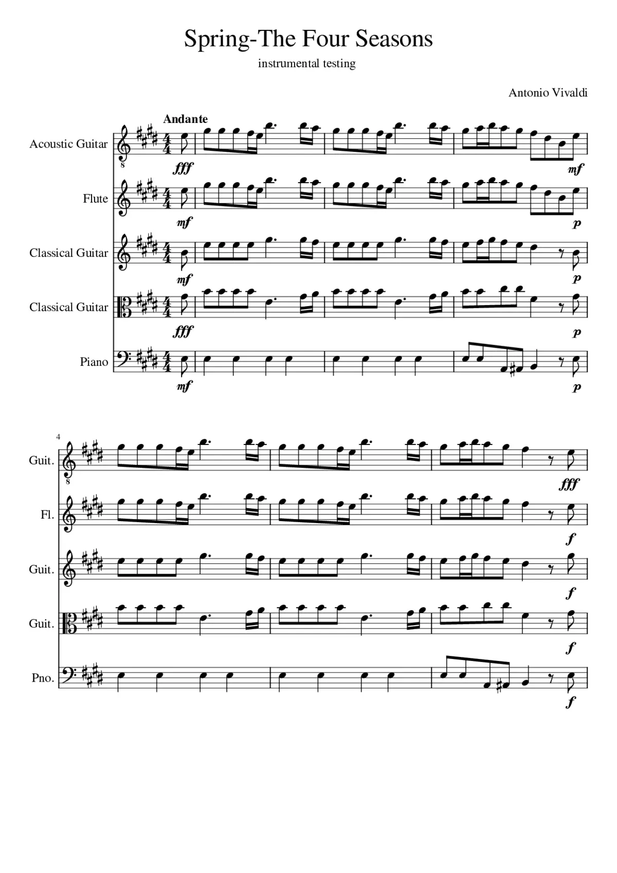 Le quattro stagioni - Page 1