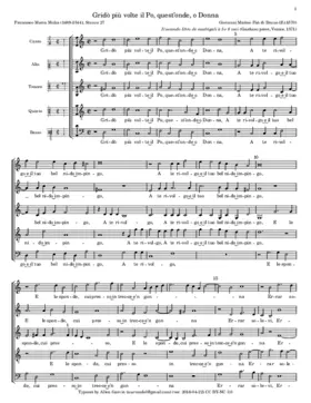 Gridò più volte il Po, quest'onde, o Donna