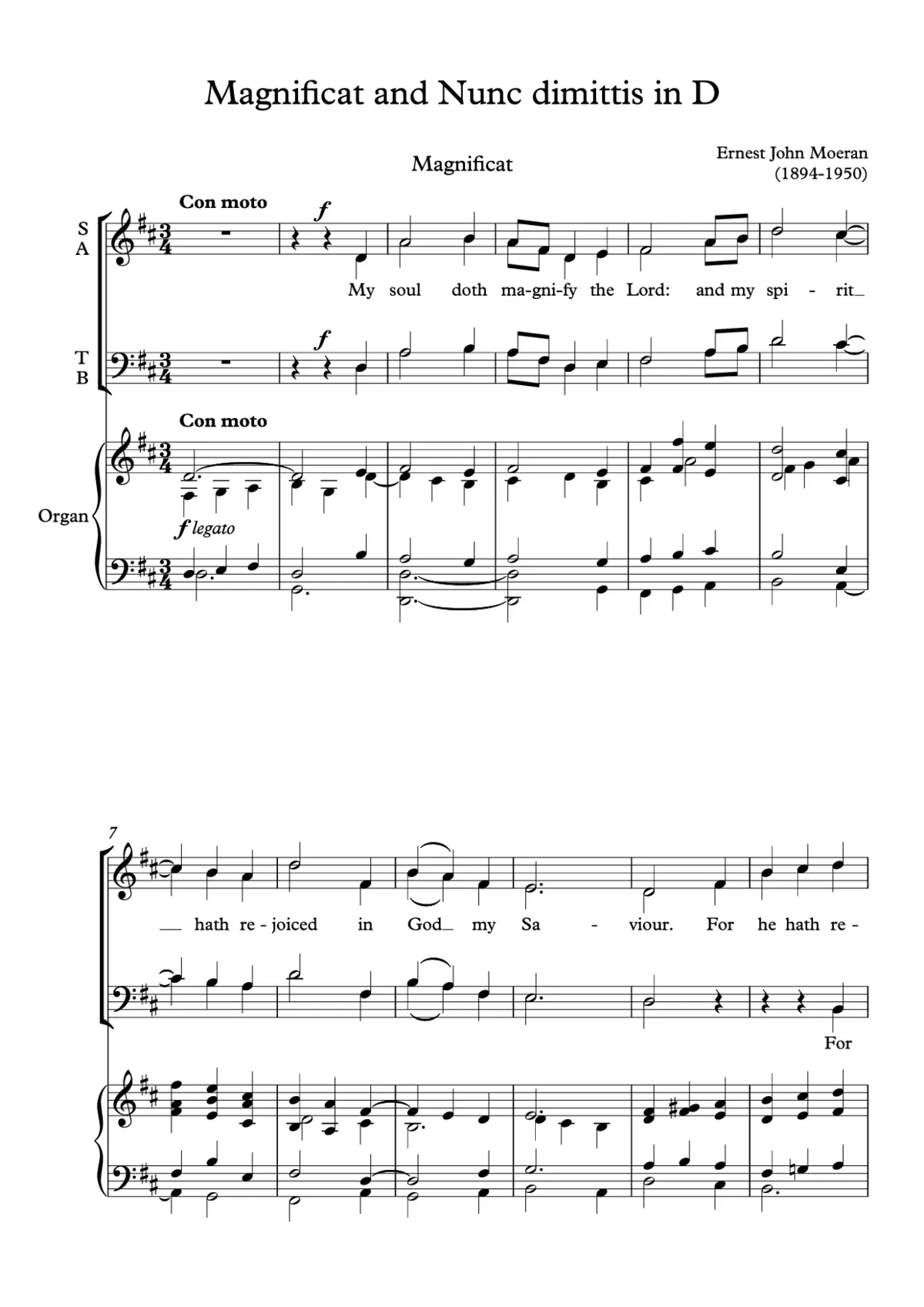 Magnificat and Nunc dimittis in D - Page 1