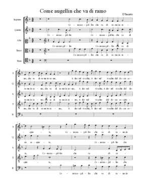 Come augellin che va di ramo