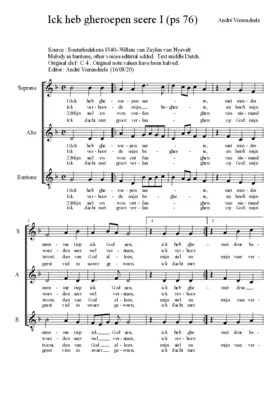 Ick heb gheroepen seere I