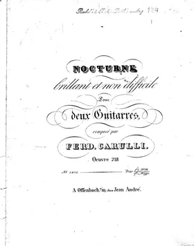 Nocturne brillant et non difficile pour deux guitarres