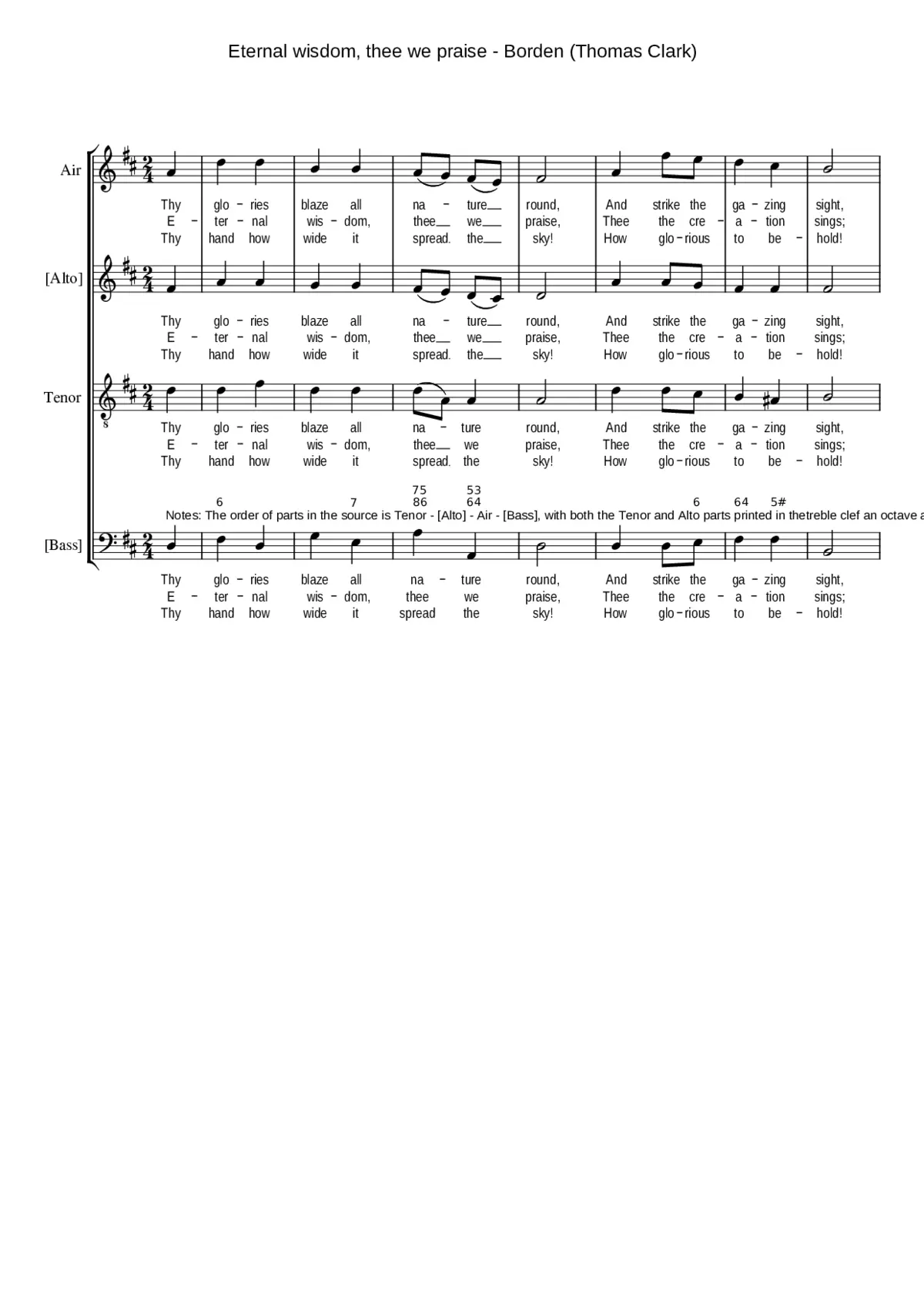 Eternal wisdom thee we praise - Page 1