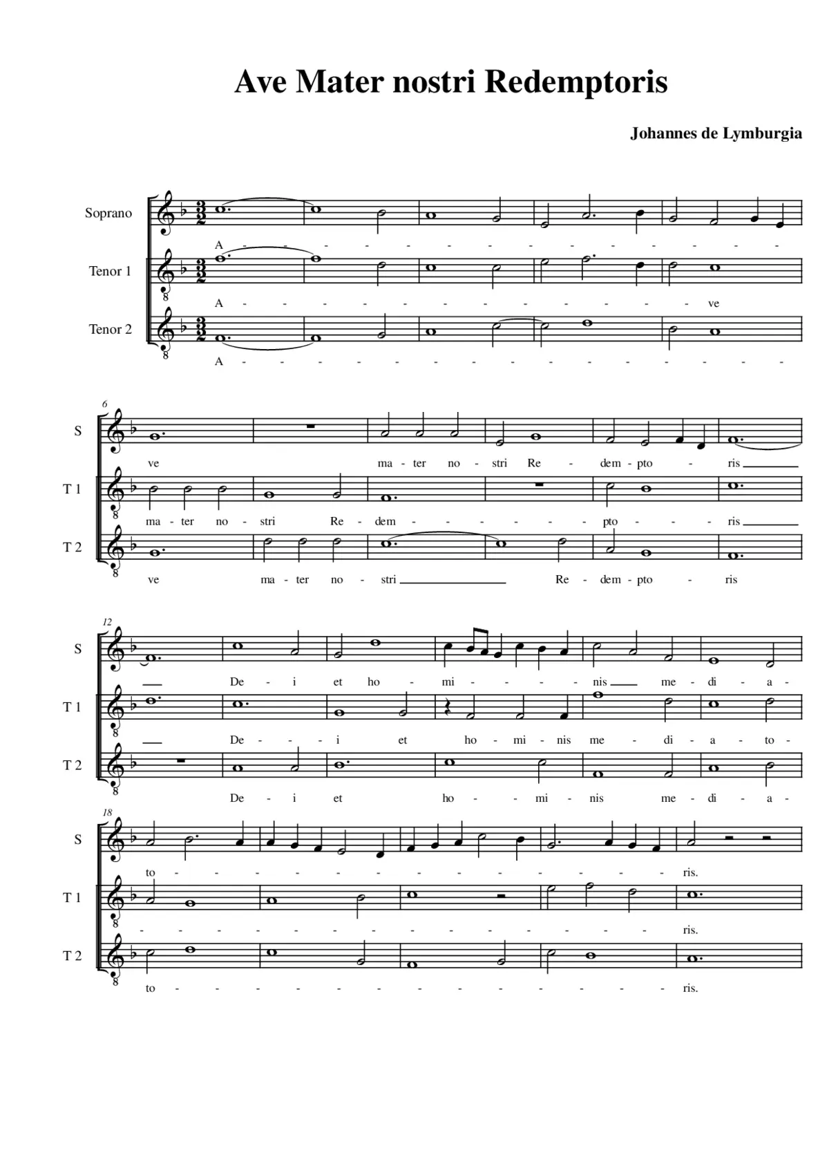 Ave Mater nostri Redemptoris - Page 1
