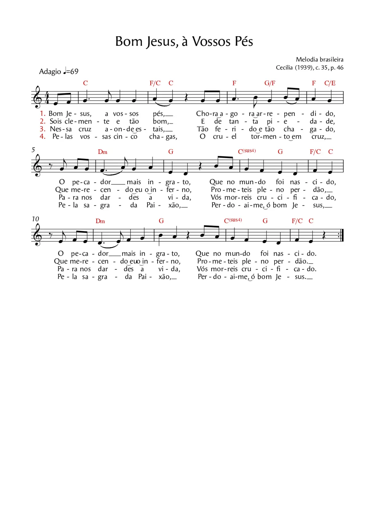 Bom Jesus, a vossos pés - Page 1