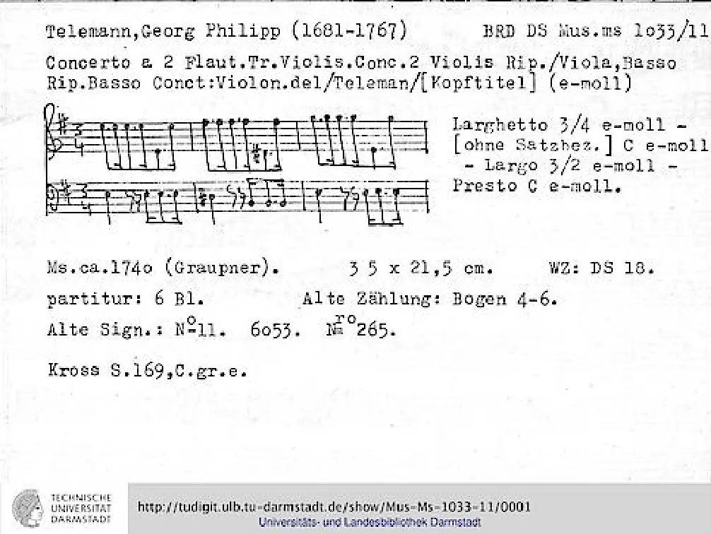 Concerto for 2 Flutes and Violin in E minor - Page 1