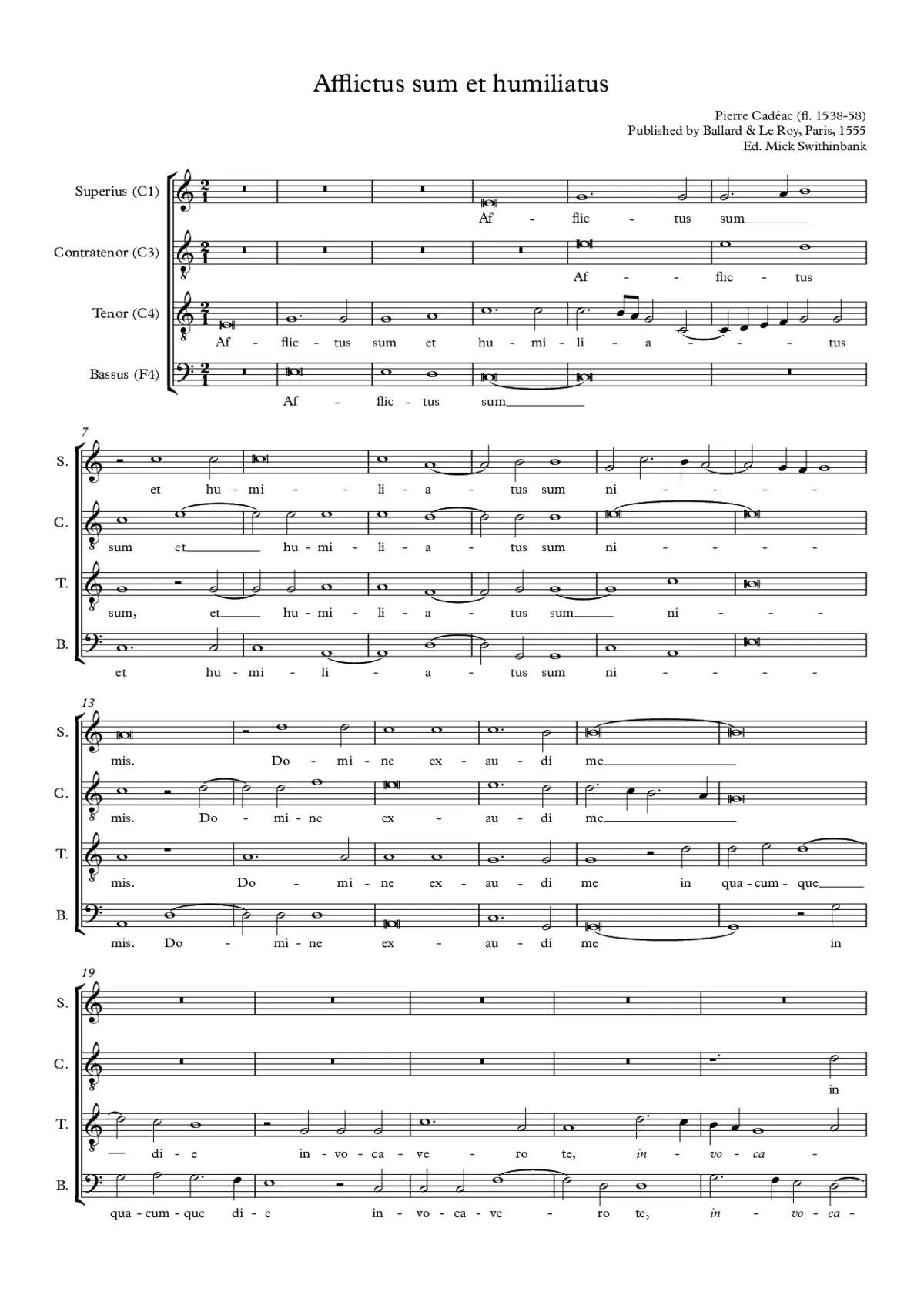 Afflictus sum et humiliatus - Page 1