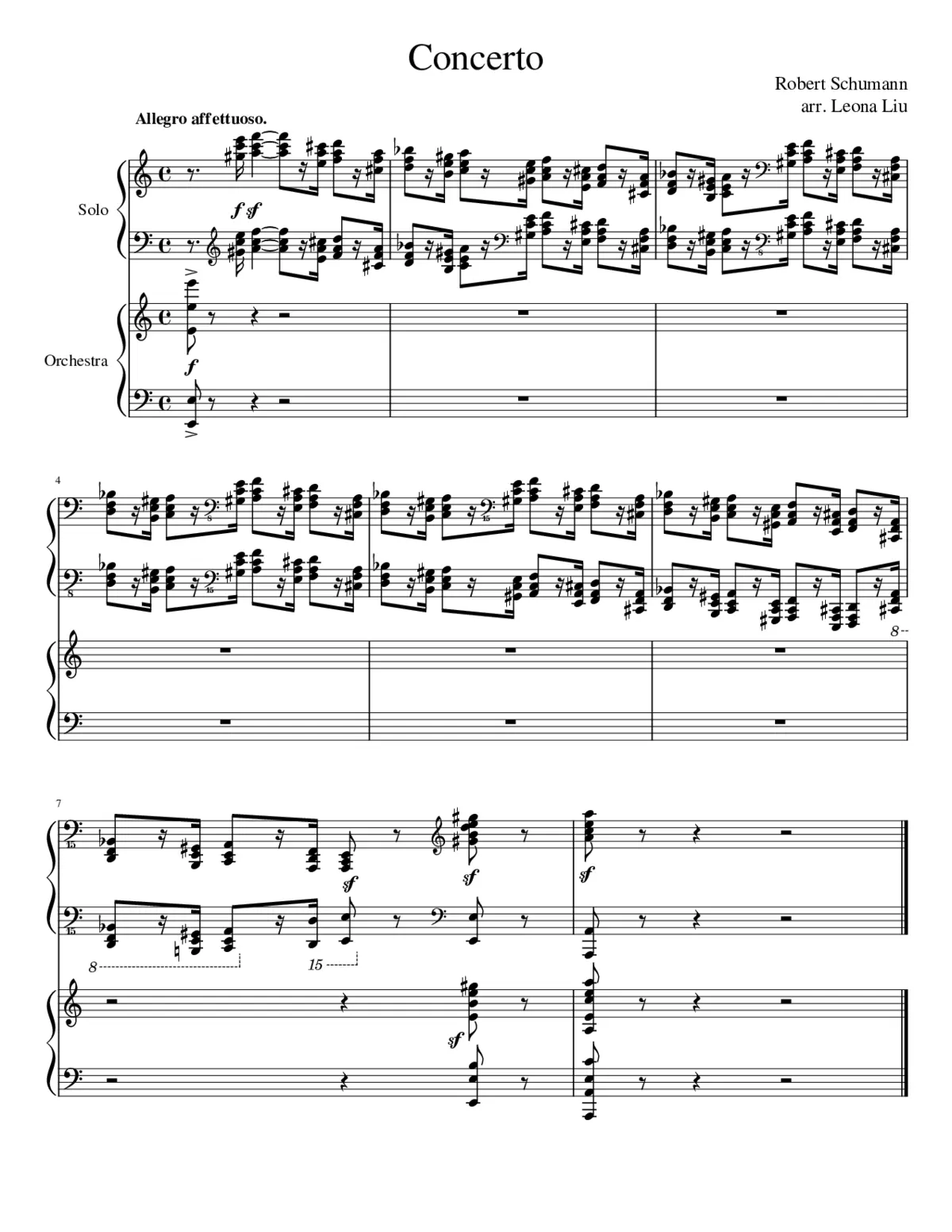 Opening of the Schumann Piano Concerto except it keeps descending for an unreasonably long time - Page 1