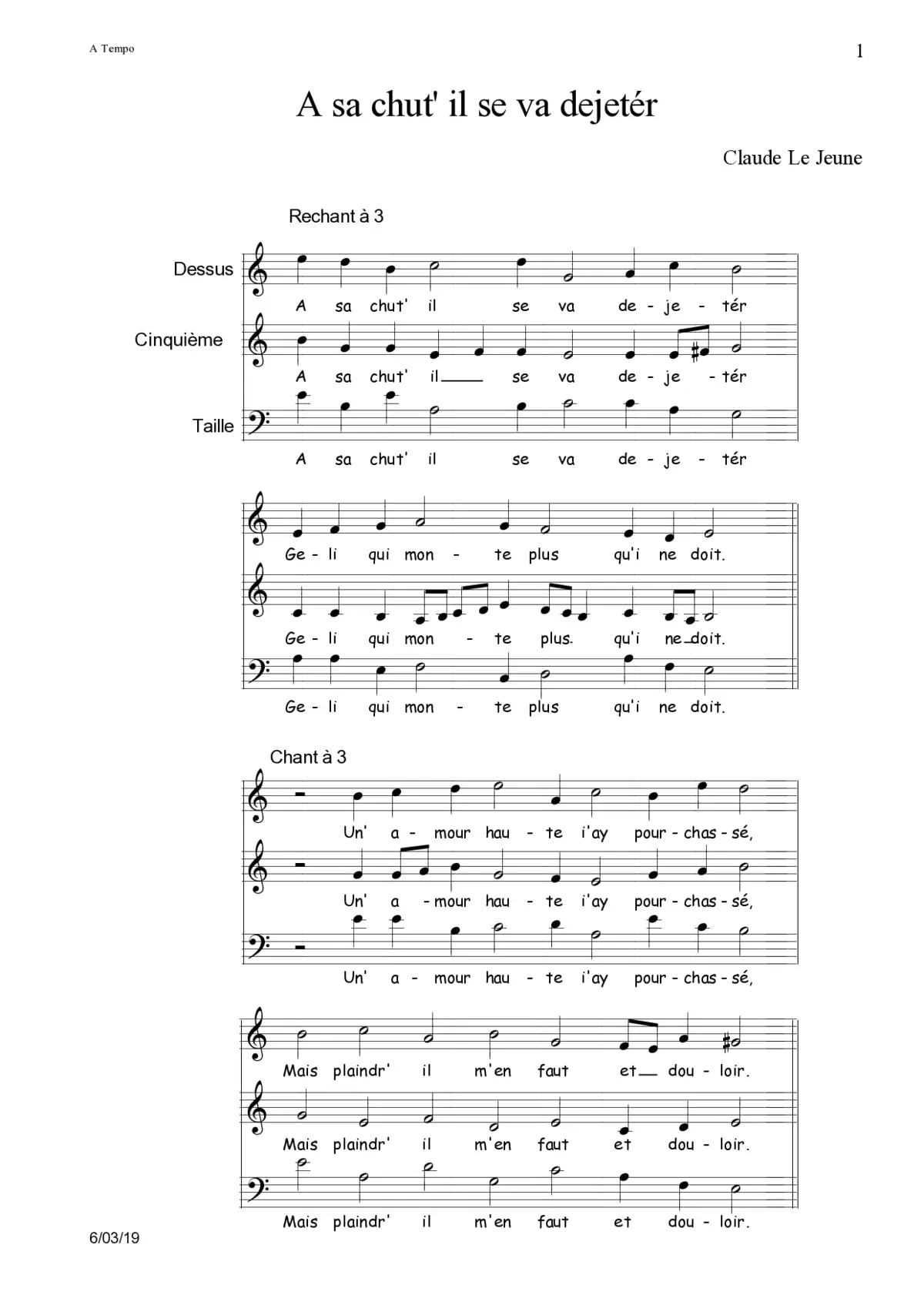 A sa chut' il se va dejetér - Page 1