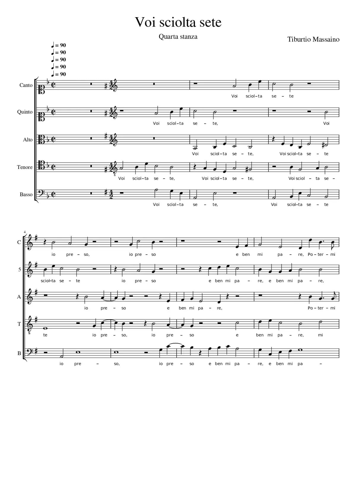 Voi sciolta sete - Page 1