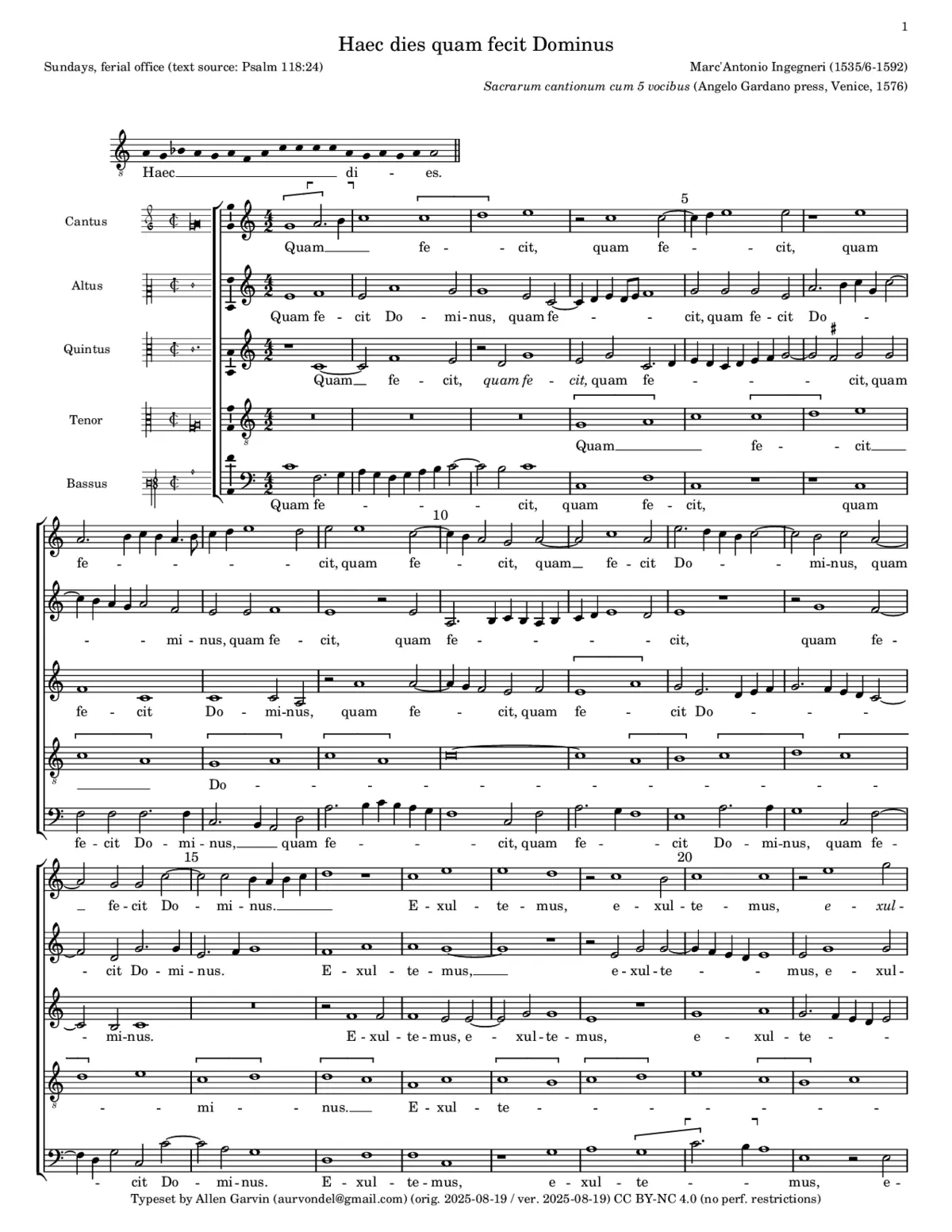 Haec dies a 5 - Page 1