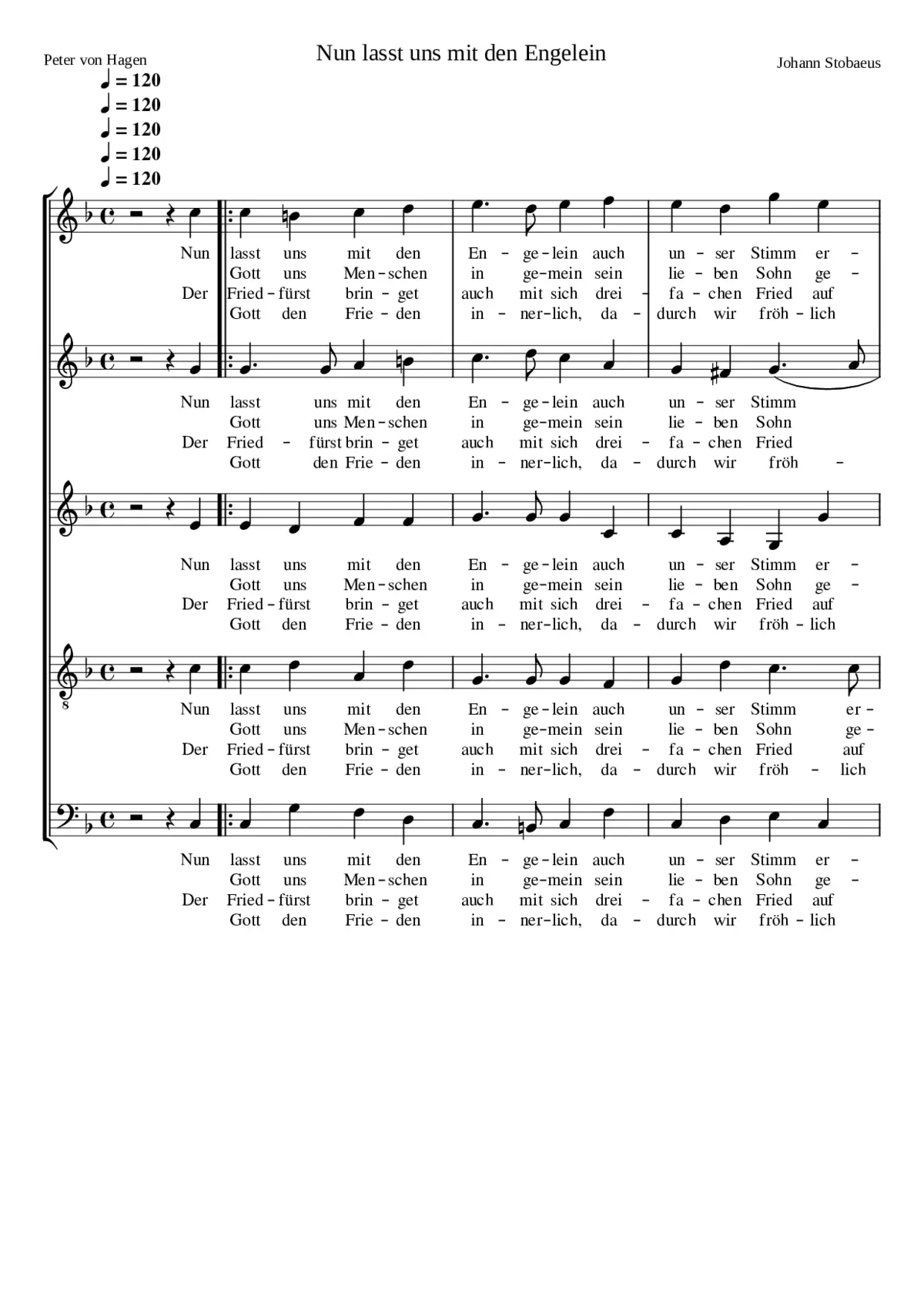 Nun lasst uns mit den Engelein - Page 1