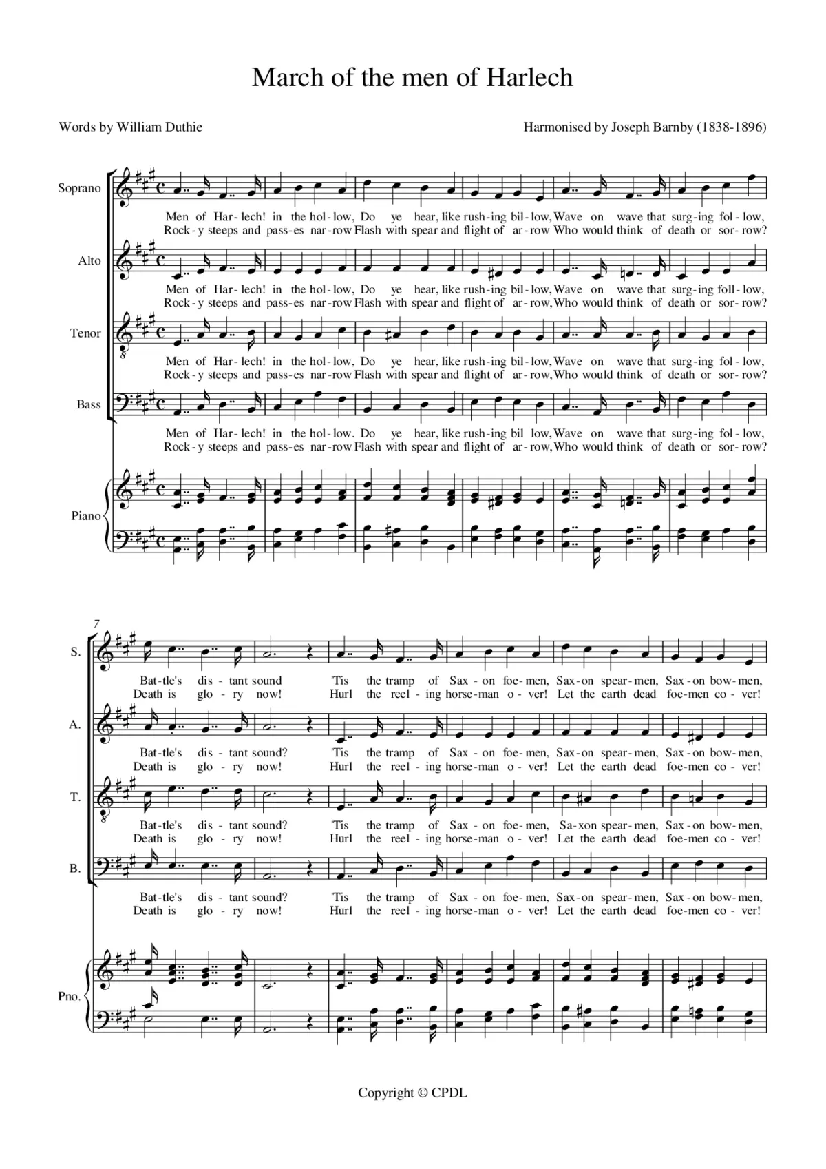 March of the men of Harlech - Page 1