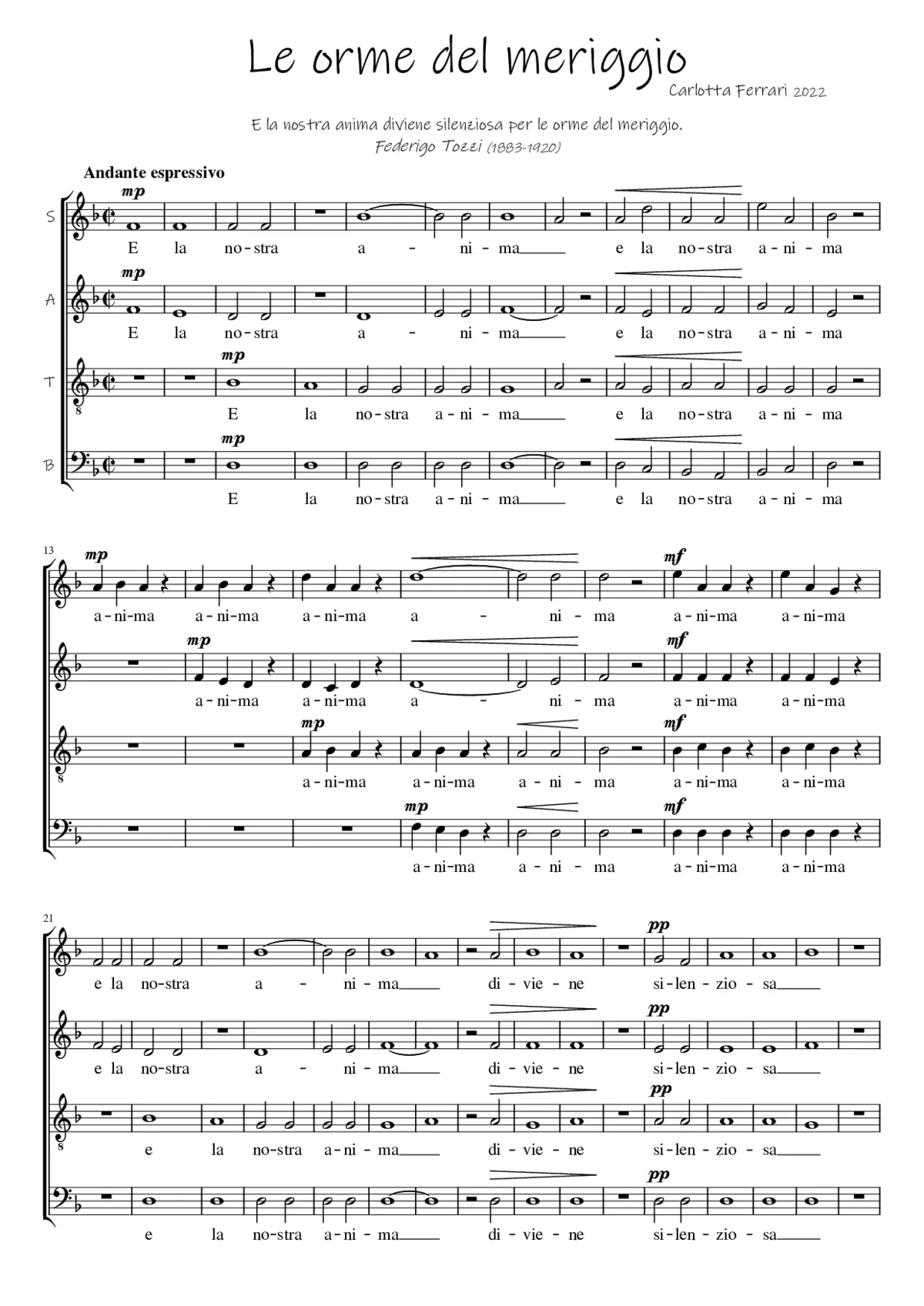 Le orme del meriggio - Page 1