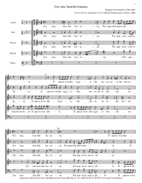 Cor mio, benchè lontana