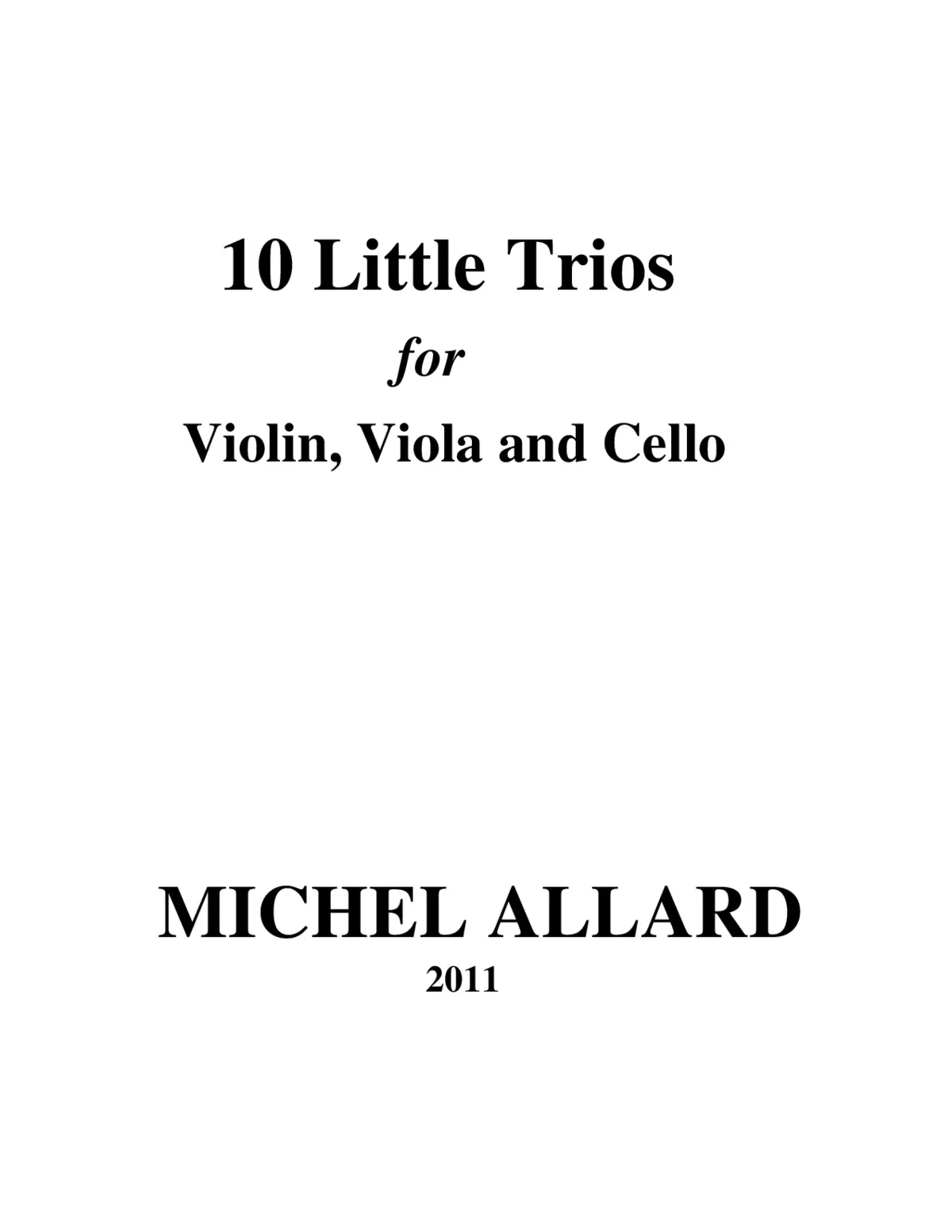 10 Little Trios for Violin, Viola and Cello - Page 1