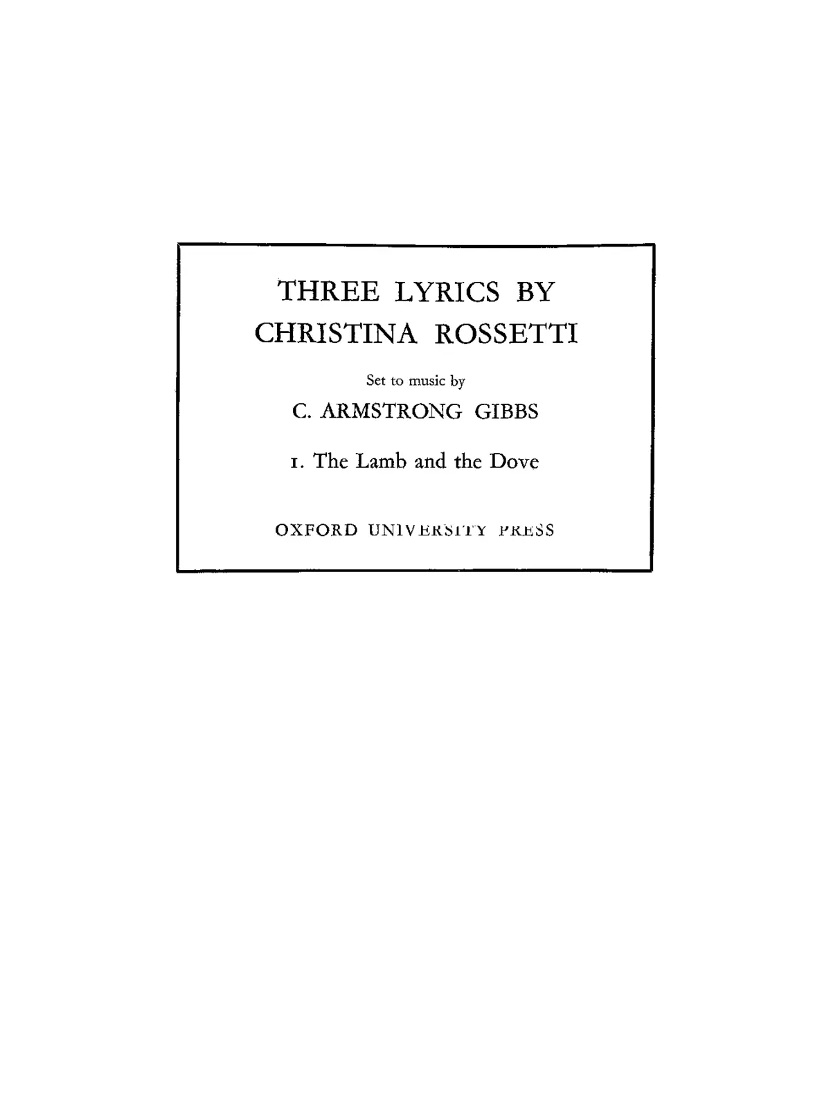 3 Lyrics by Christina Rossetti - Page 1