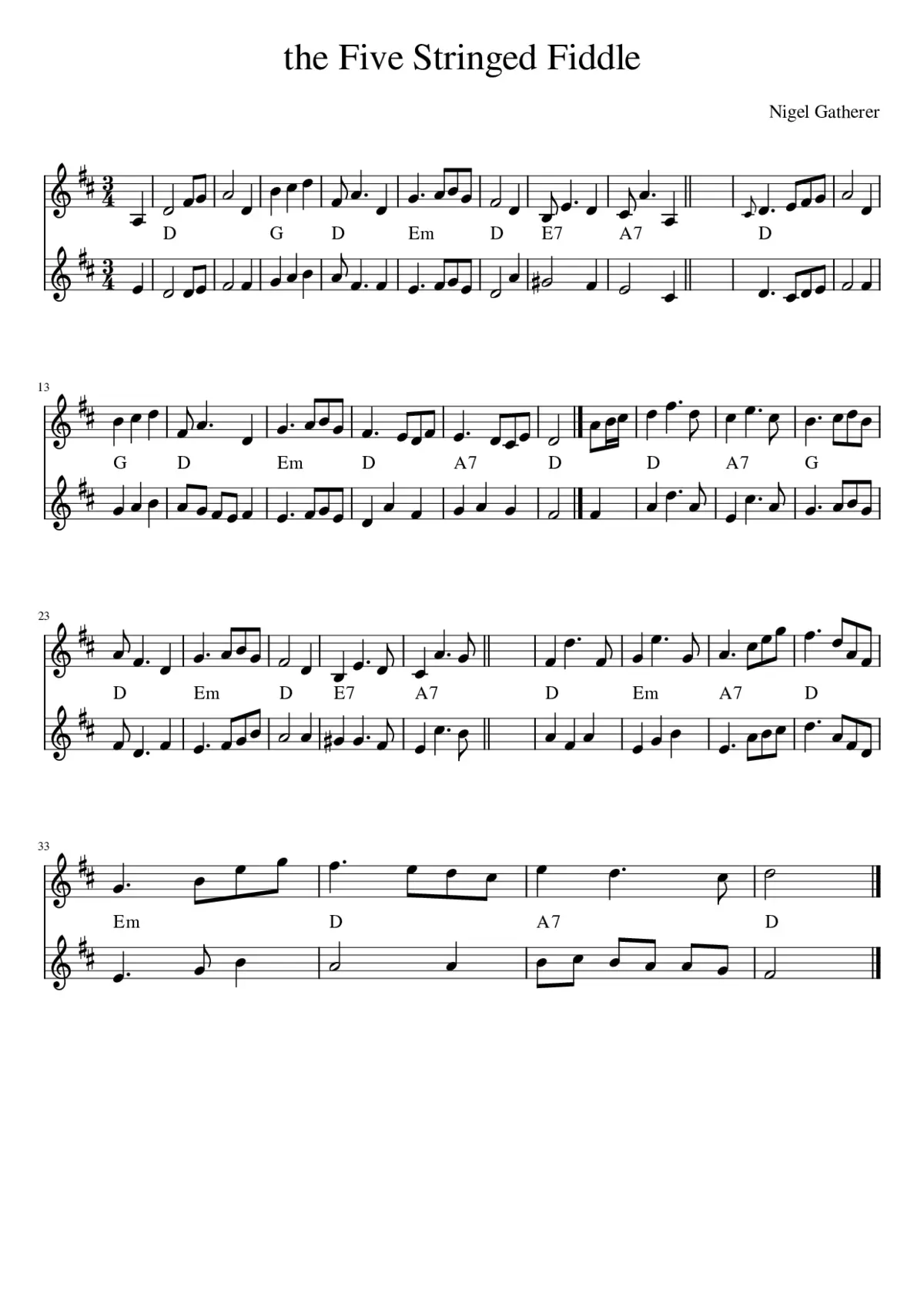 The Five Stringed Fiddle - Page 1