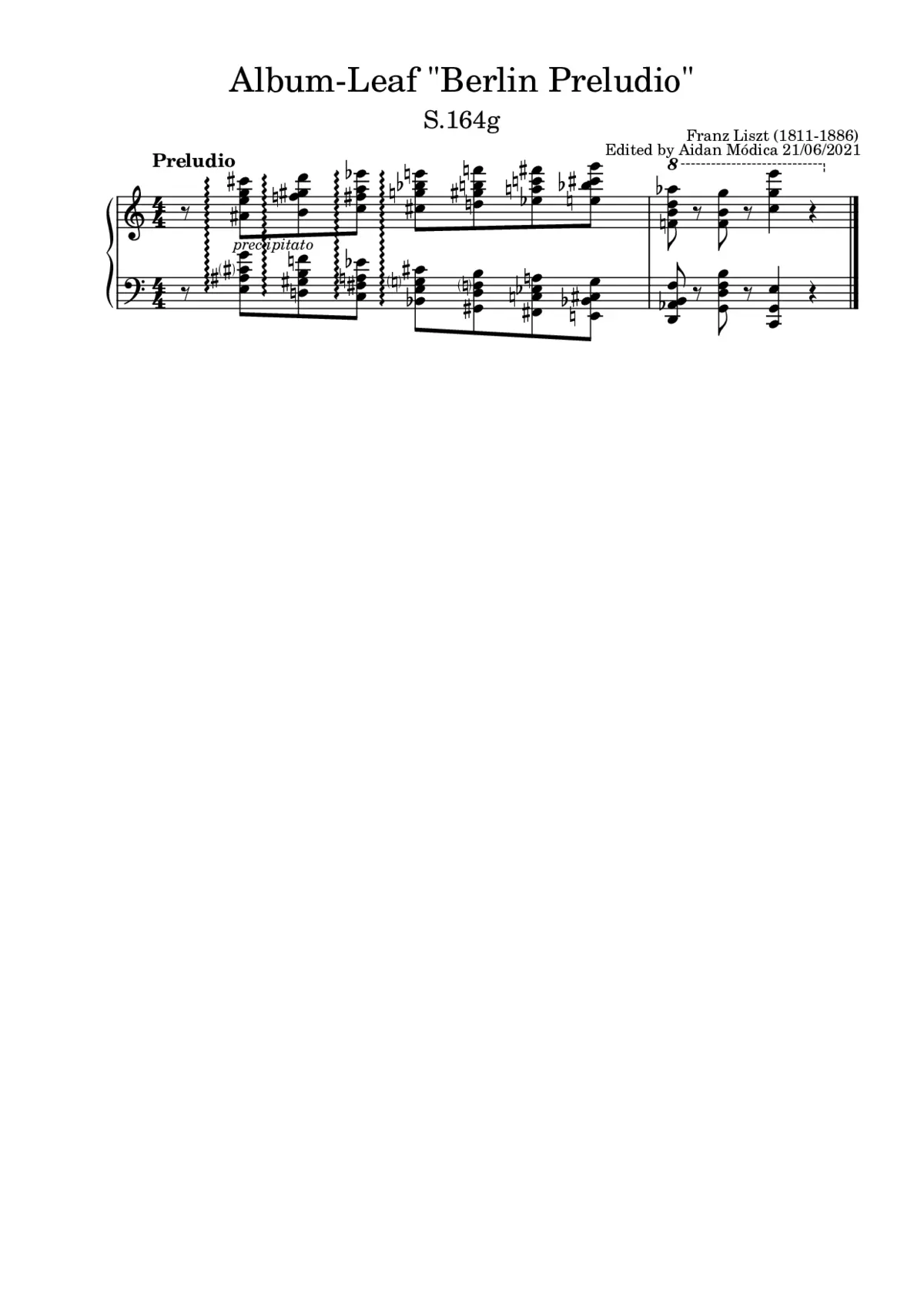 Album-Leaf 'Berlin Preludio', S.164g - Page 1