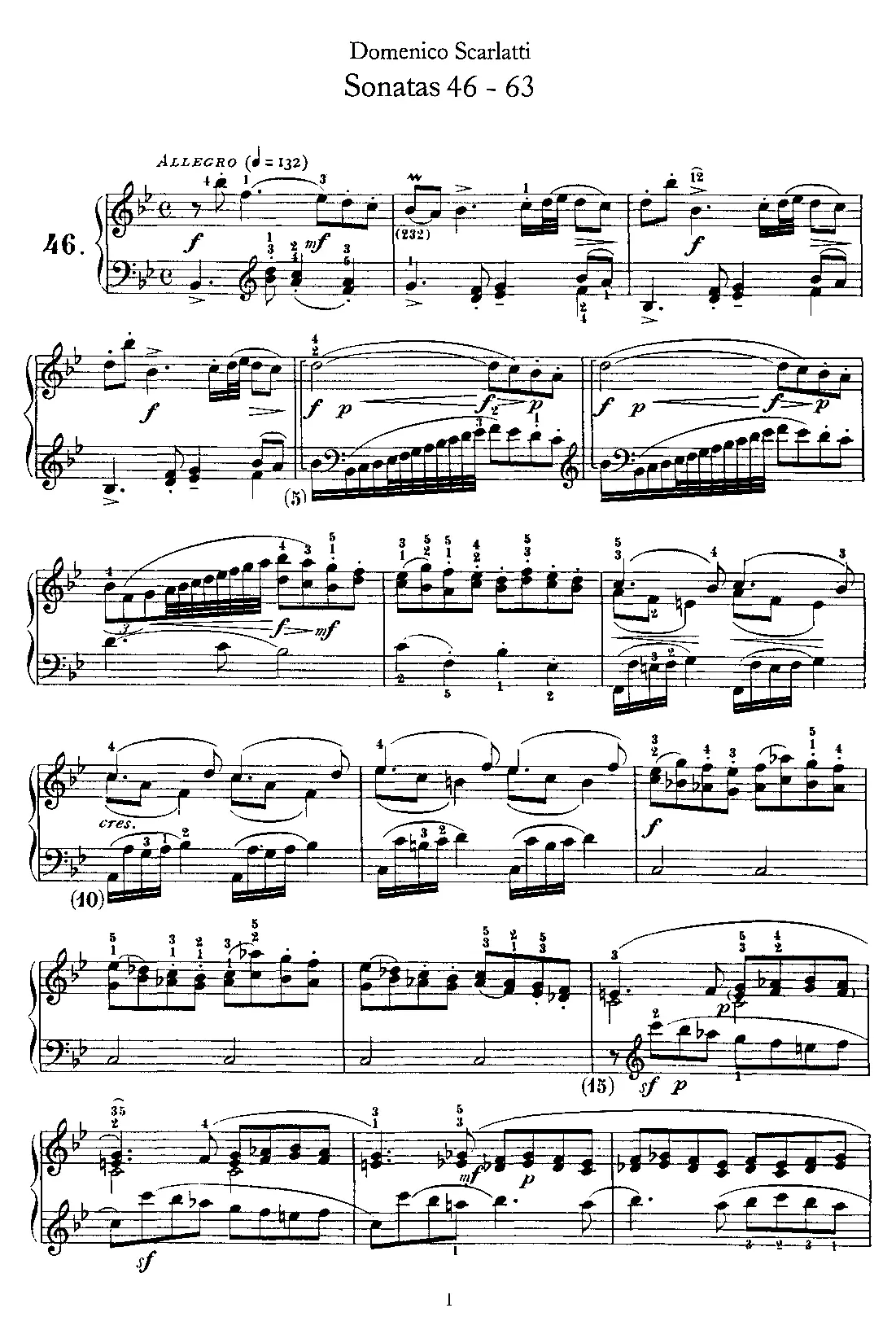 Keyboard Sonata in B-flat major - Page 1