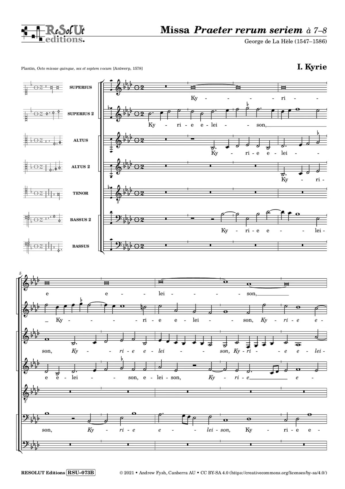 Missa Praeter rerum seriem - Page 1