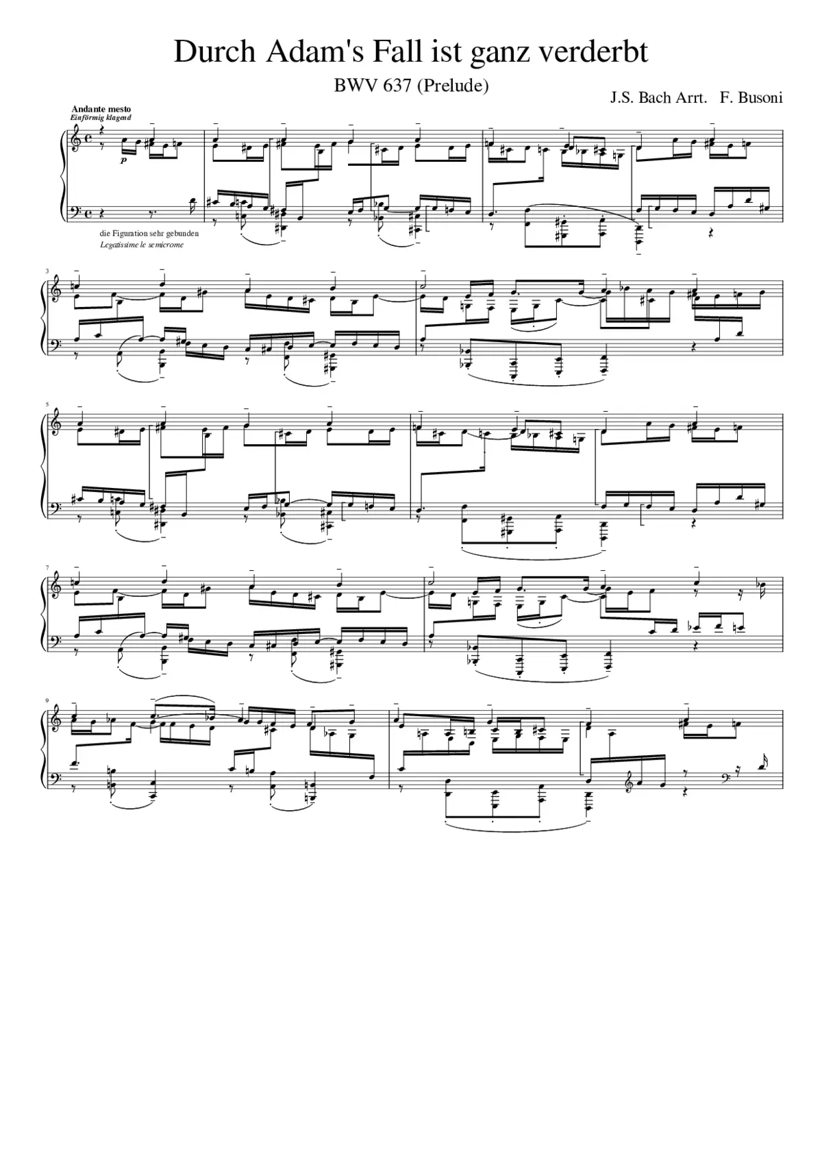 Durch Adams Fall ist ganz verderbt BWV 705 - Page 1