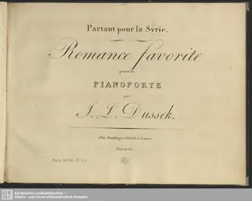 Partant pour la Syrie. Romance favorite