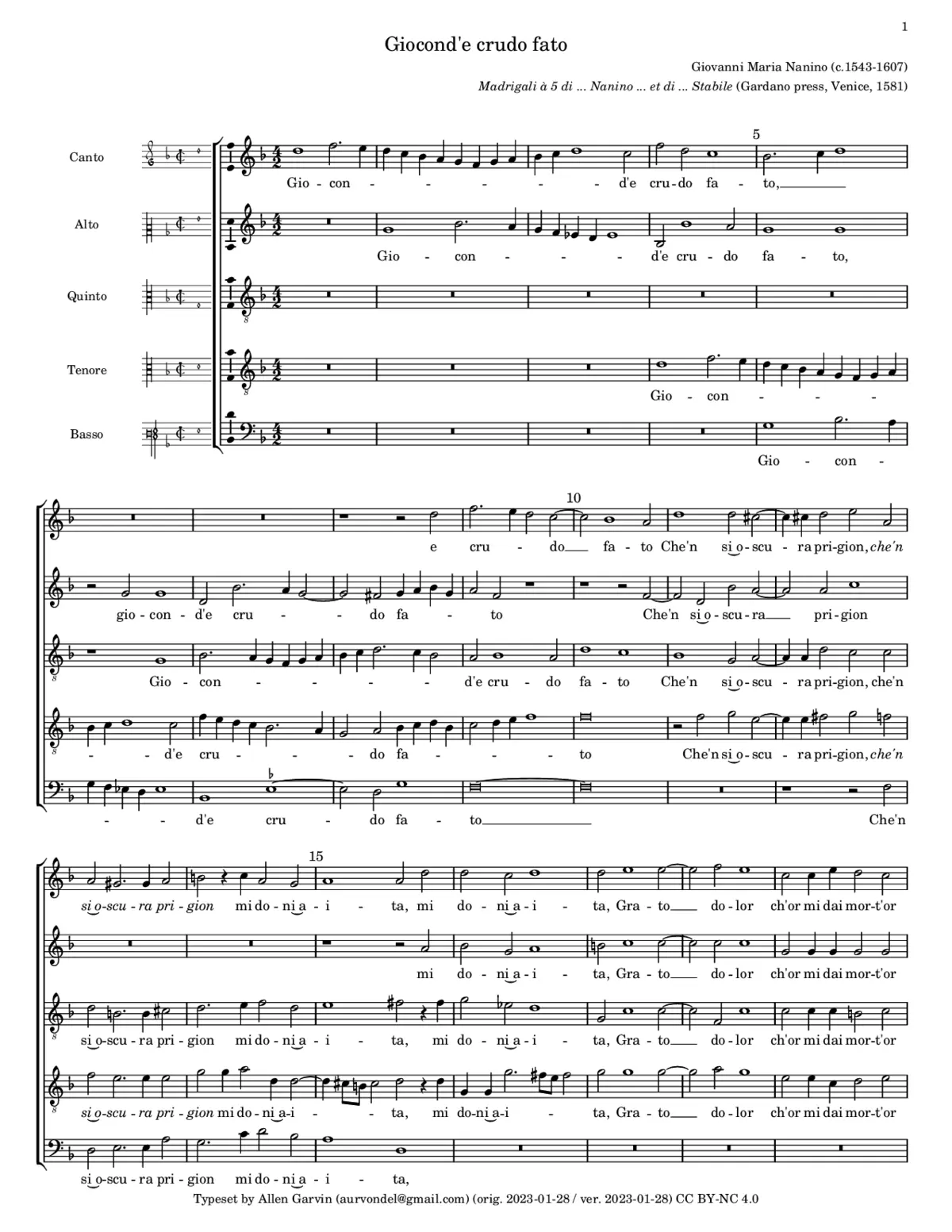 Giocond'e crudo fato - Page 1