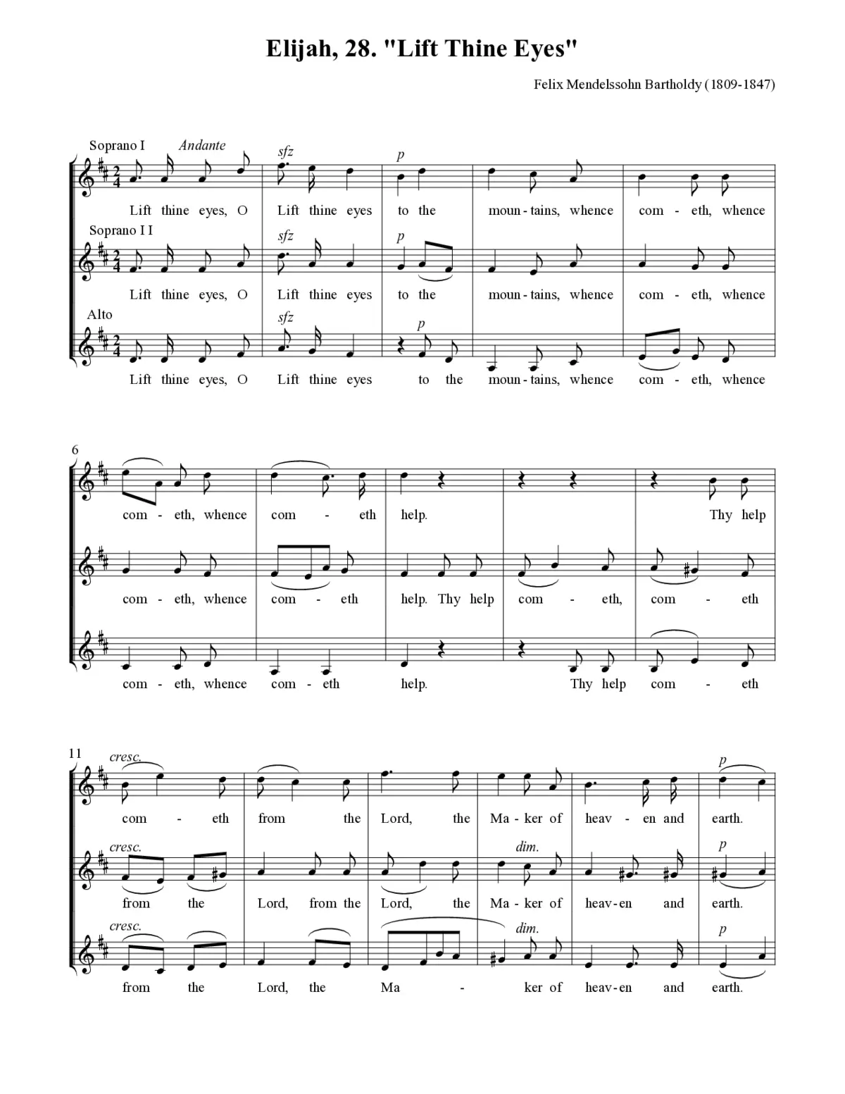 Elias 28 Lift thine eyes / Hebe deine Augen - Page 1