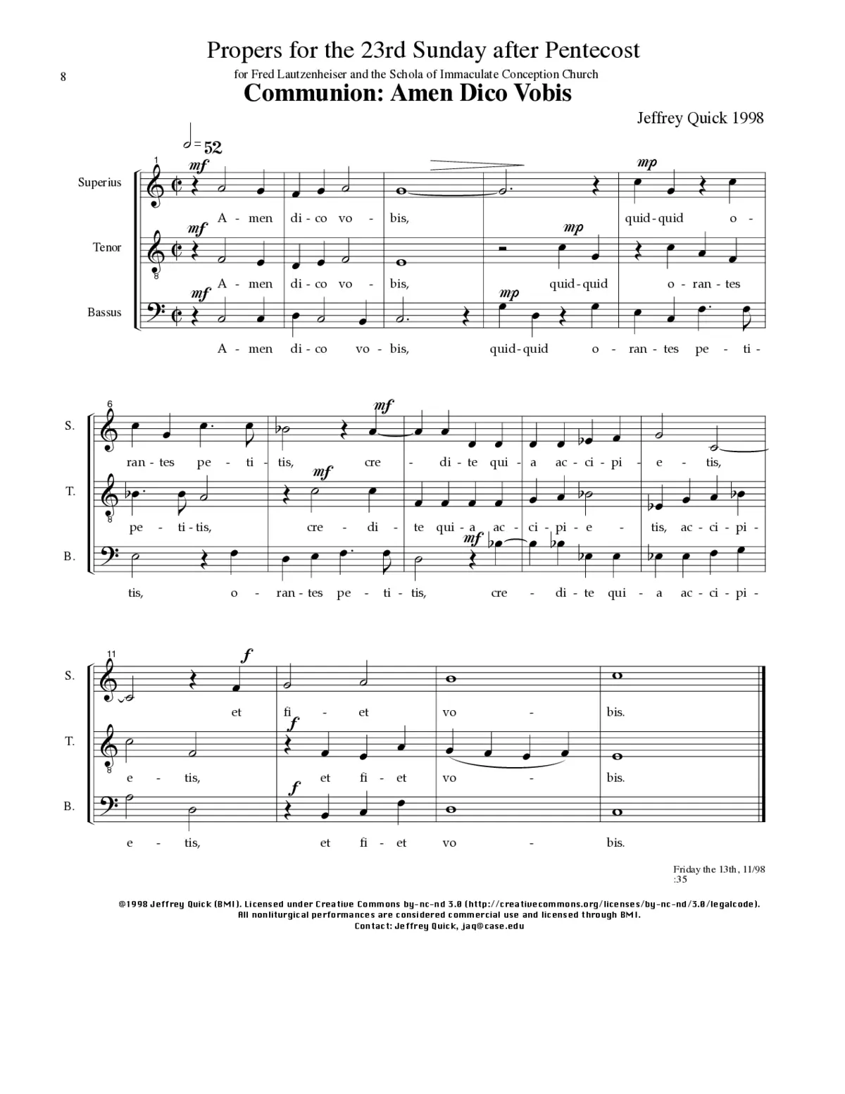 Amen dico vobis - Page 1