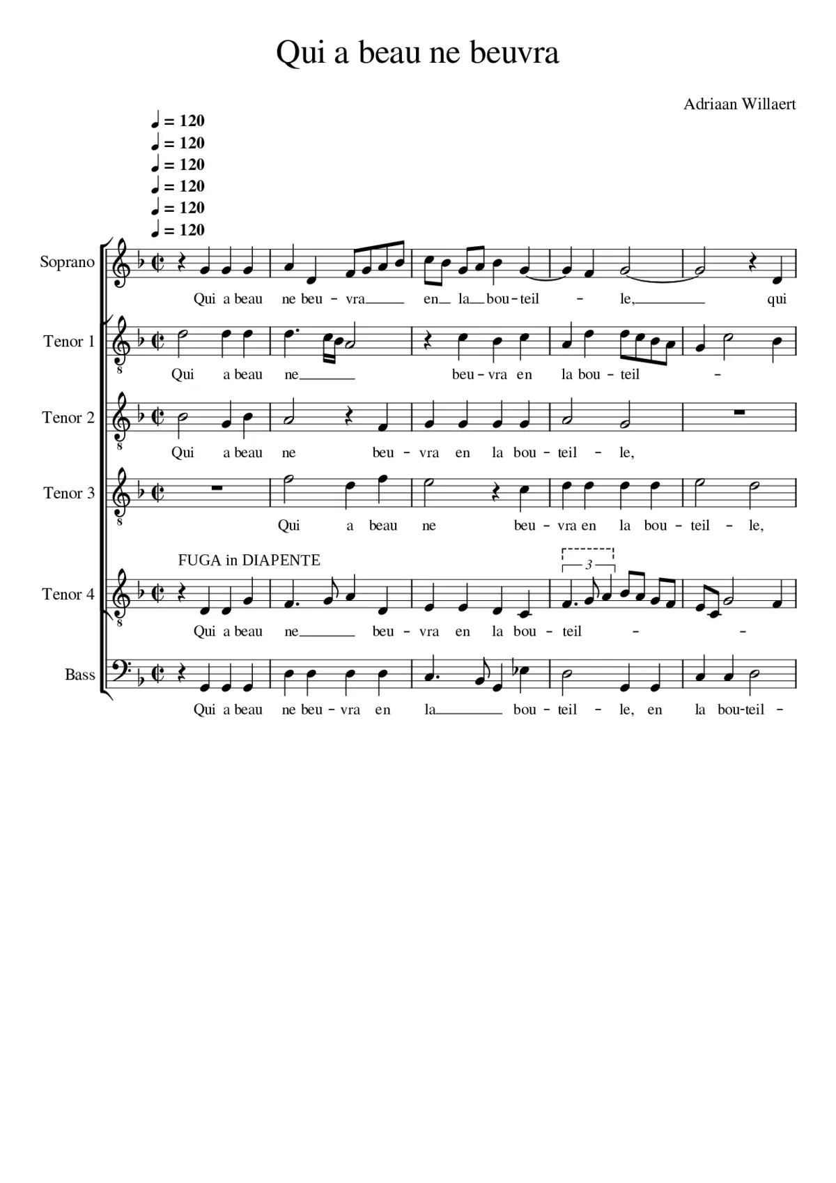 Qui a beau ne beuvra - Page 1