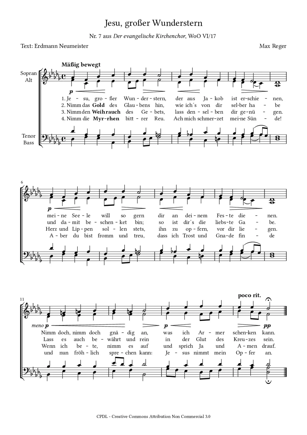 Jesu, großer Wunderstern, WoO VI 17, No. 7 - Page 1